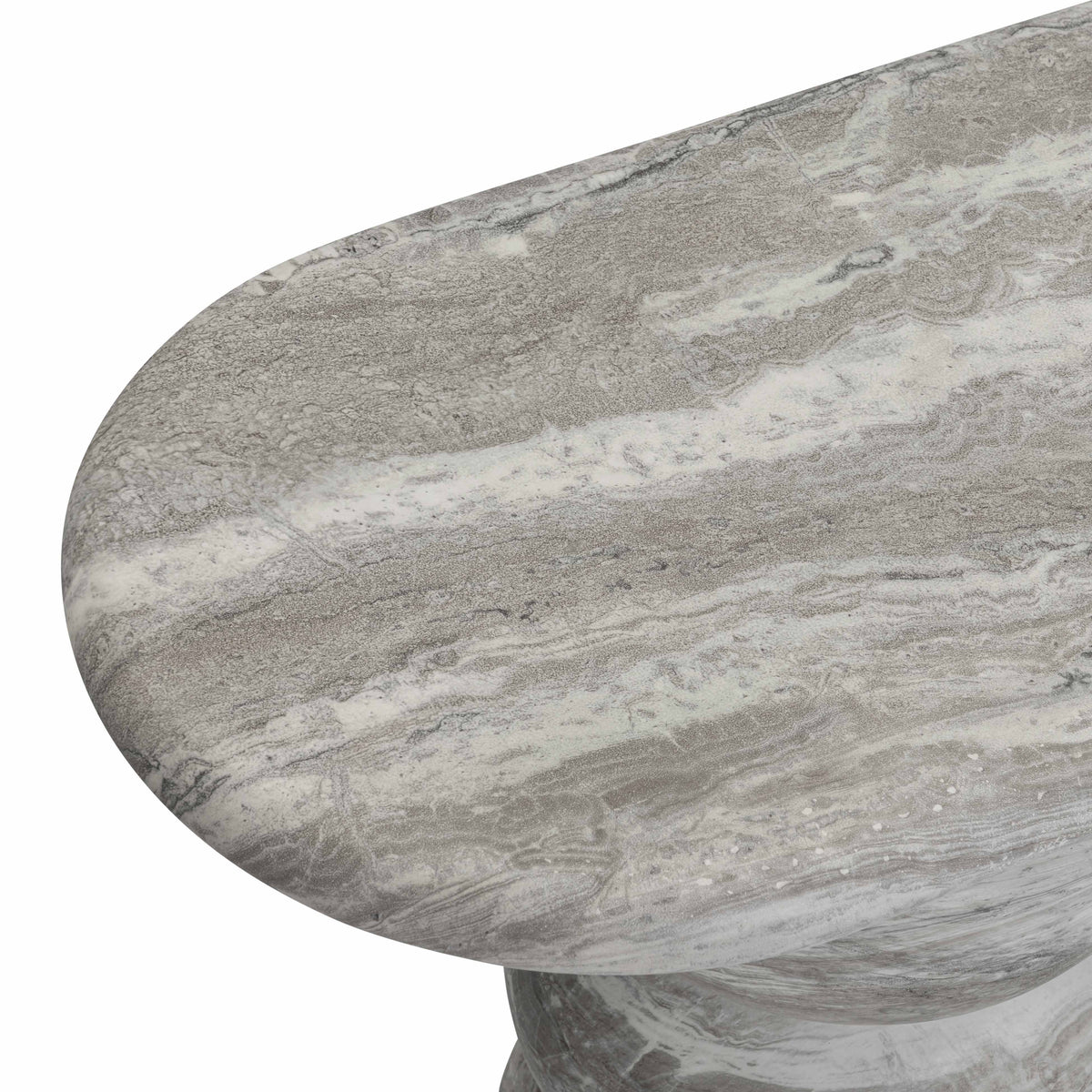 Hyre 59" Faux Stone Indoor/Outdoor Concrete Console Table by TOV Furniture – photo 8 of 9