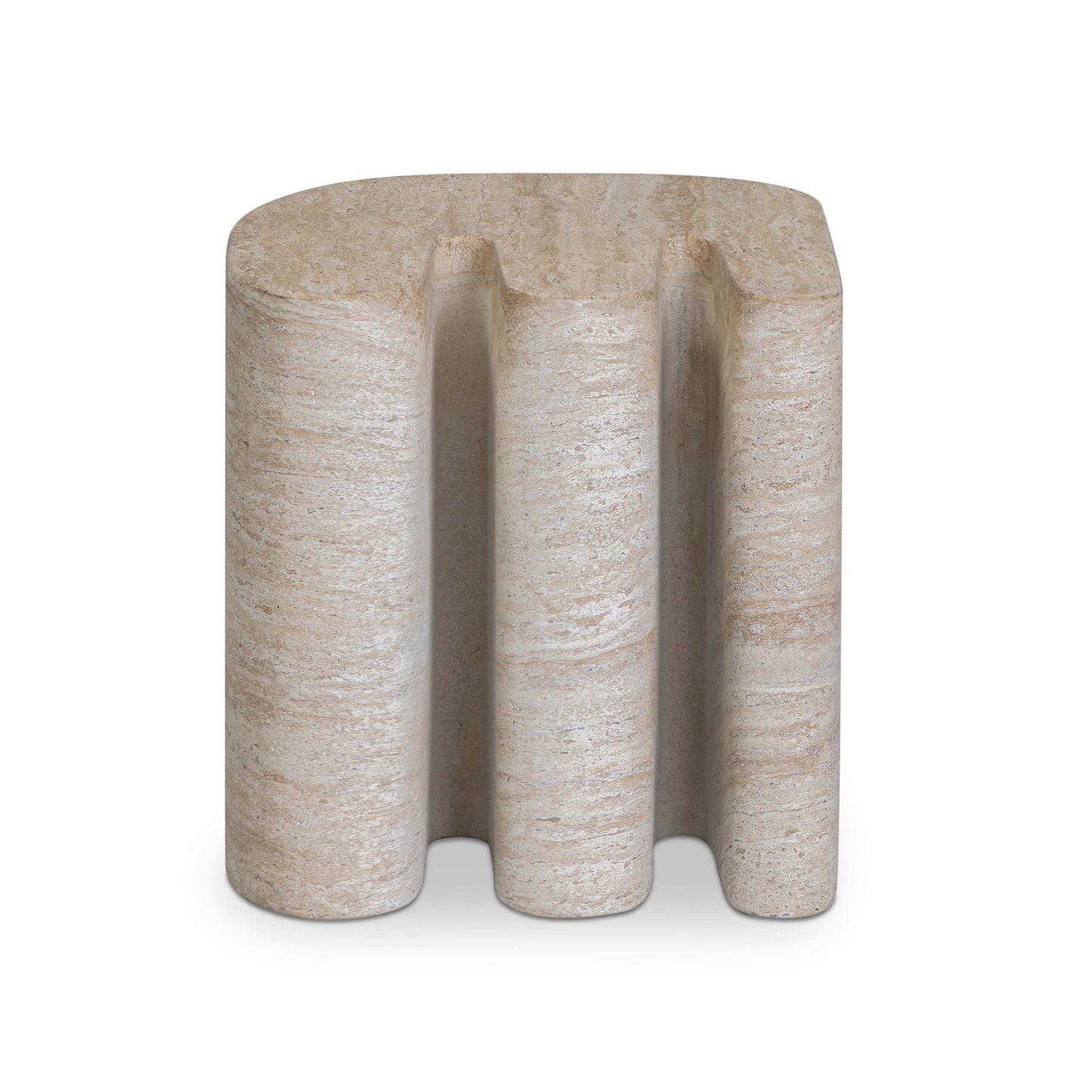 Thyme Faux Travertine Indoor/Outdoor Concrete Side Table Travertine by Tov Furniture