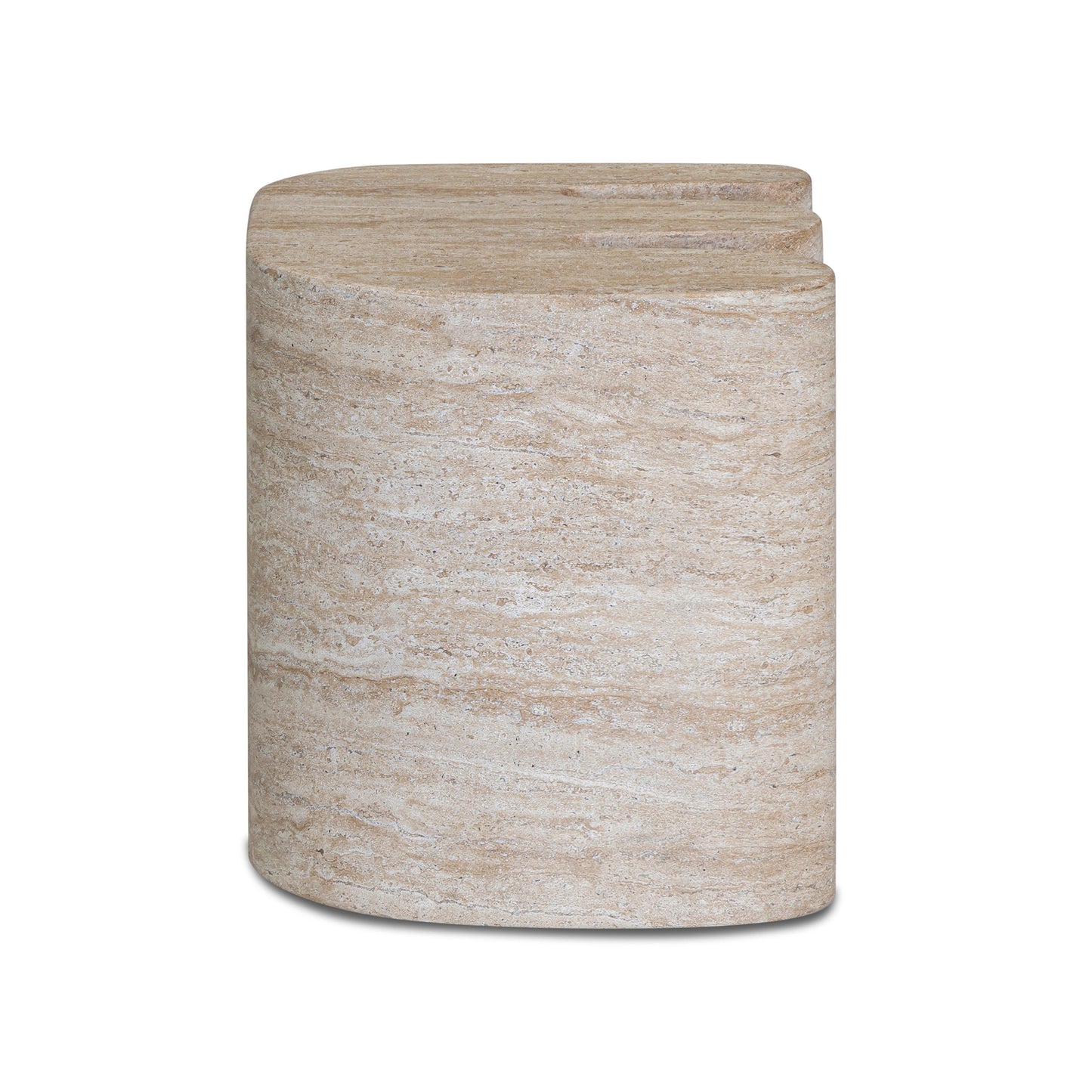 Thyme Faux Travertine Indoor/Outdoor Concrete Side Table Travertine by Tov Furniture
