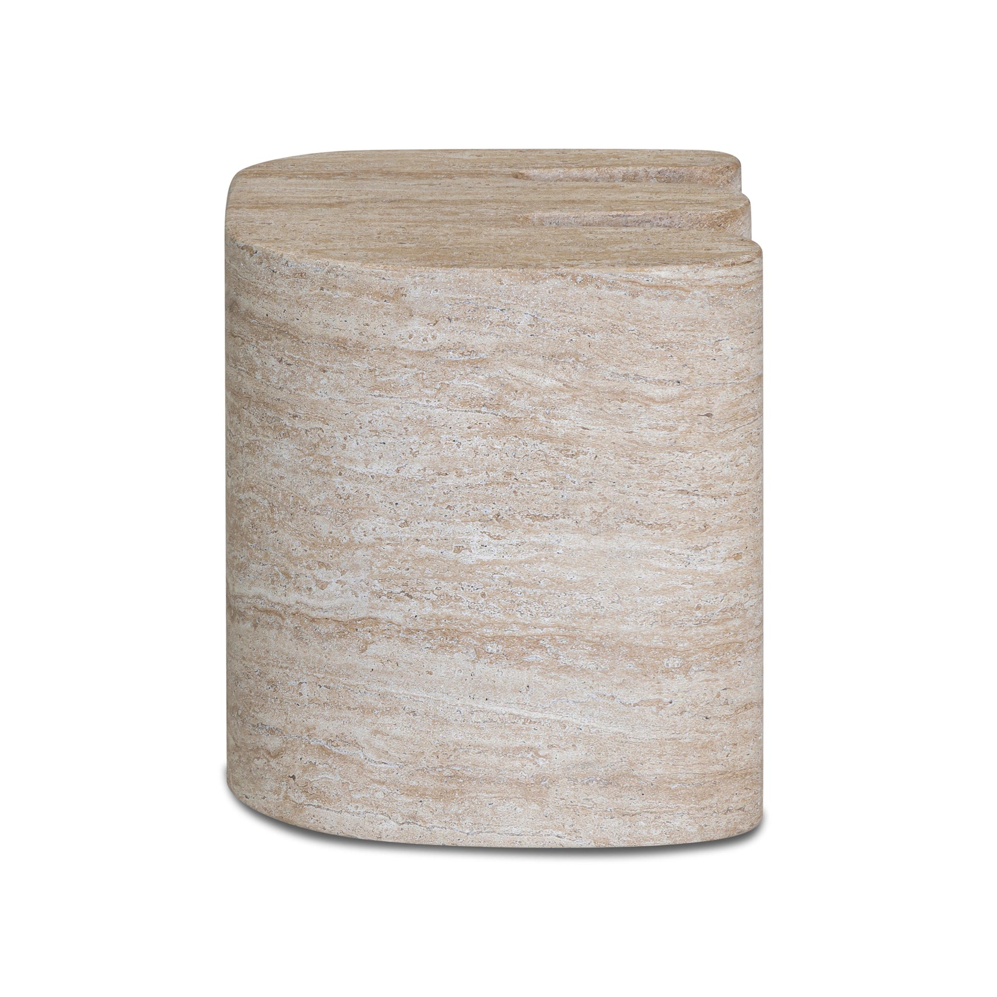 Thyme Faux Travertine Indoor/Outdoor Concrete Side Table Travertine by Tov Furniture