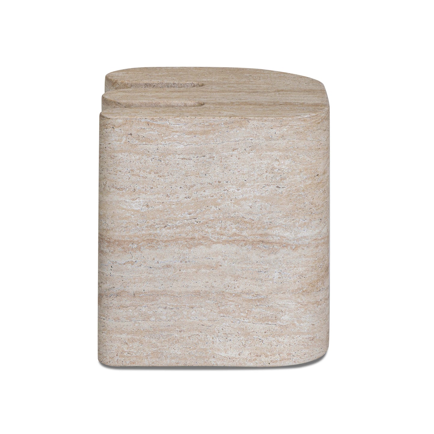 Thyme Faux Travertine Indoor/Outdoor Concrete Side Table Travertine by Tov Furniture