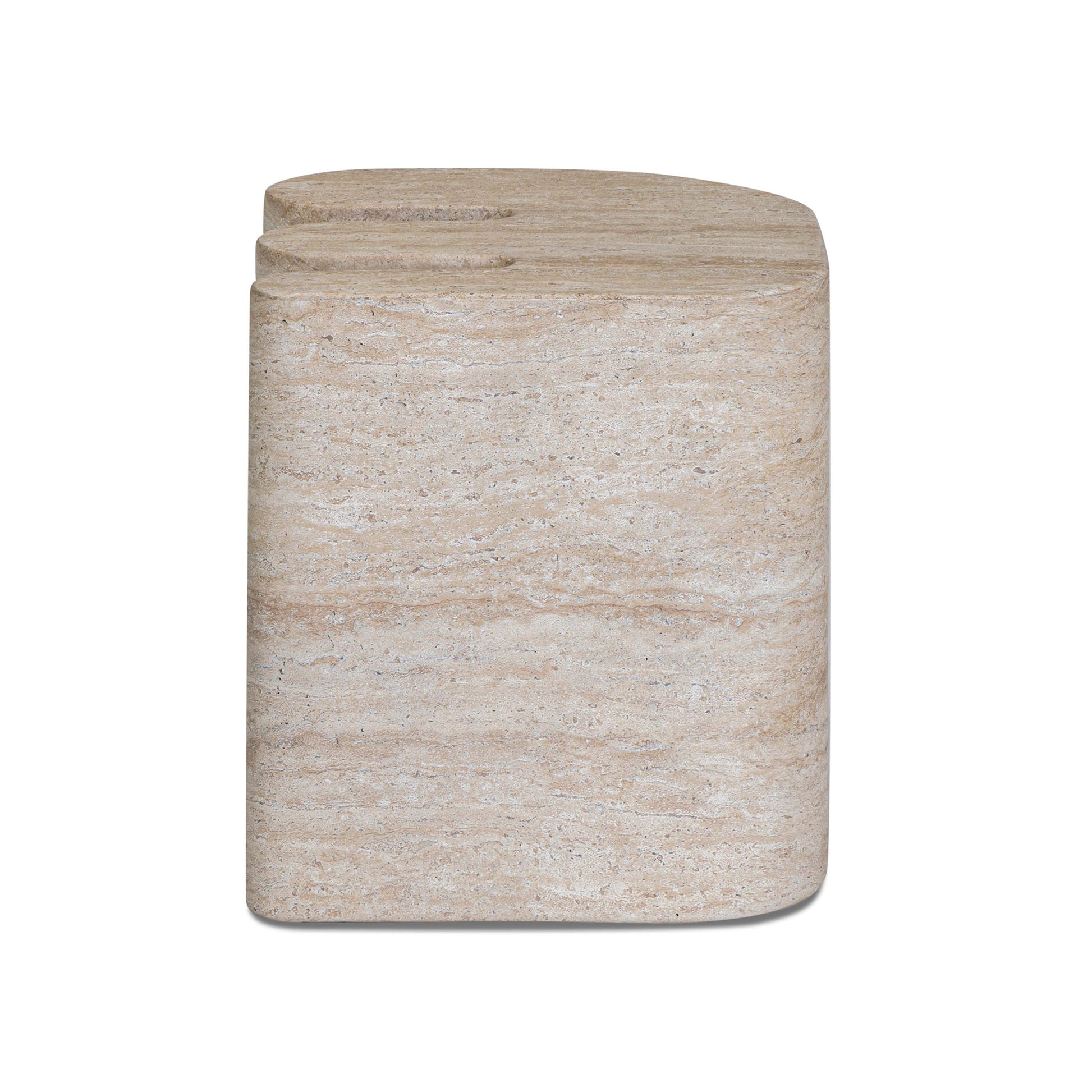 Thyme Faux Travertine Indoor/Outdoor Concrete Side Table Travertine by Tov Furniture