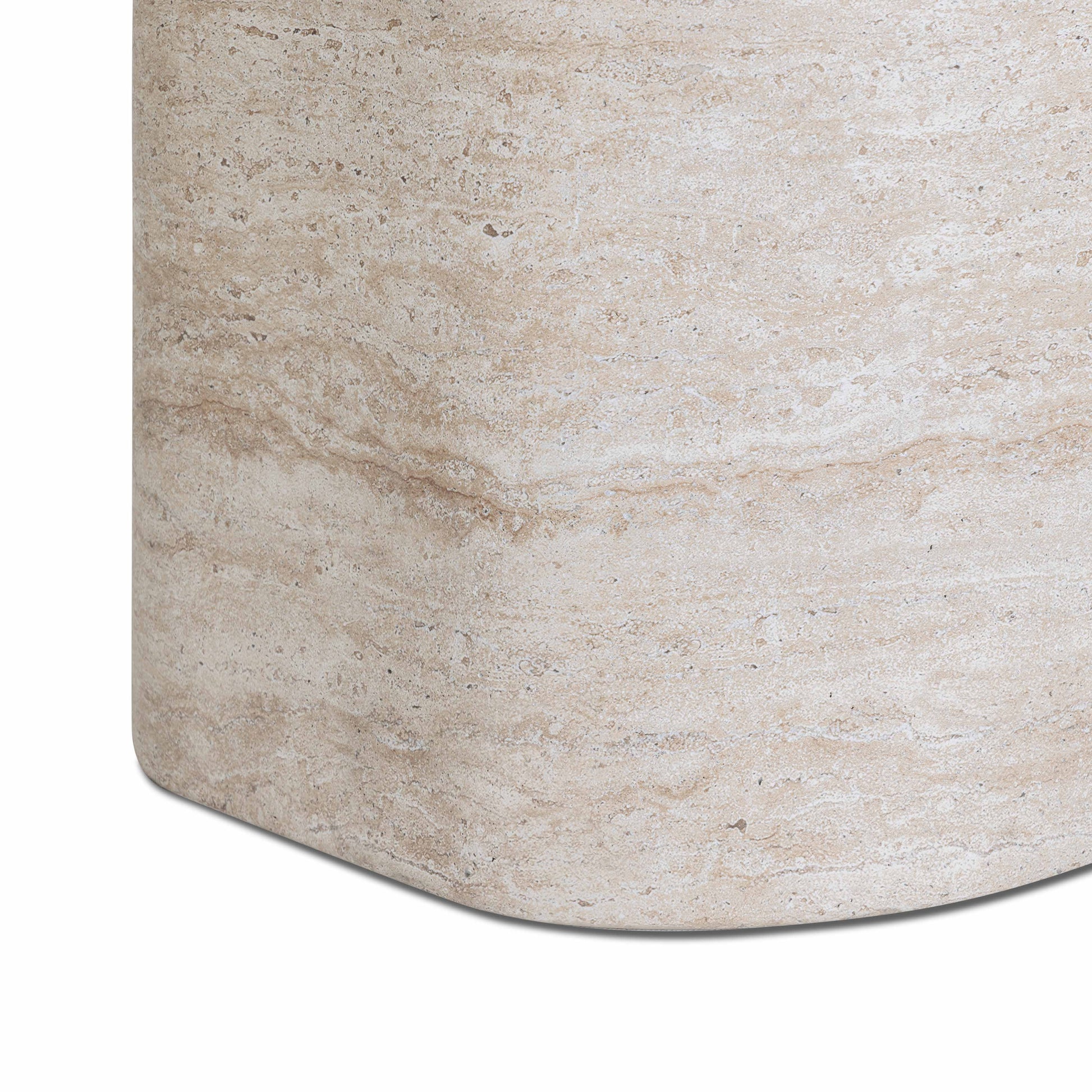 Thyme Faux Travertine Indoor/Outdoor Concrete Side Table Travertine by Tov Furniture