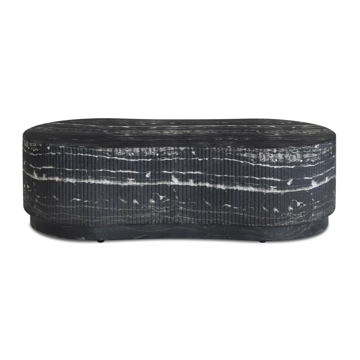 Hades 47" Black Faux Marble Indoor/Outdoor Concrete Coffee Table by TOV Furniture – photo 1 of 10