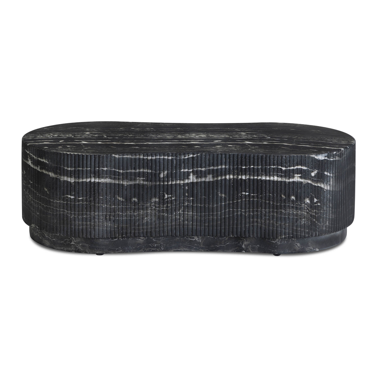 Hades 47" Black Faux Marble Indoor/Outdoor Concrete Coffee Table by TOV Furniture – photo 4 of 10