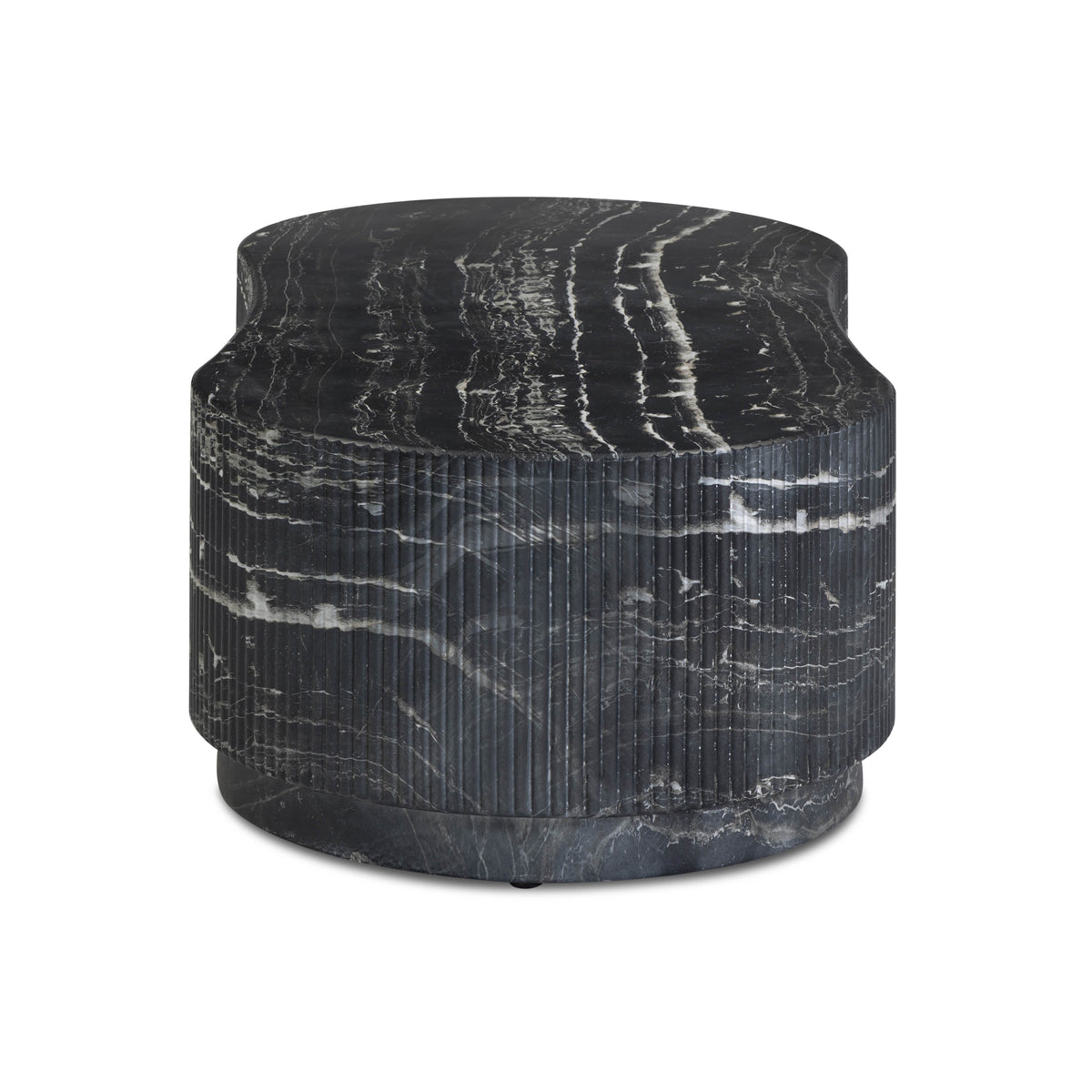 Hades 47" Black Faux Marble Indoor/Outdoor Concrete Coffee Table by TOV Furniture – photo 5 of 10