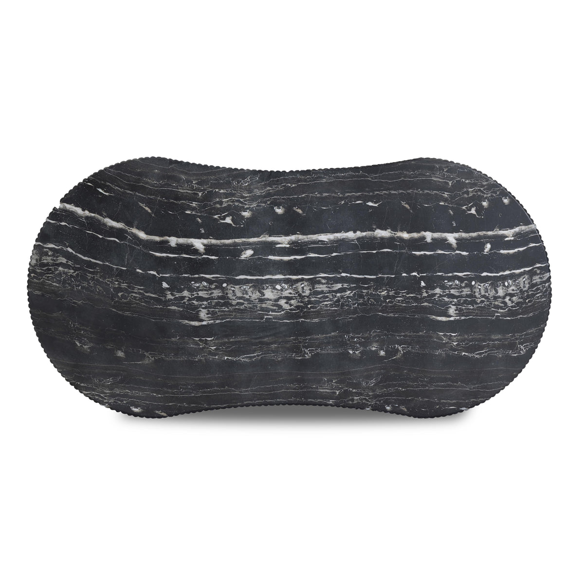 Hades 47" Black Faux Marble Indoor/Outdoor Concrete Coffee Table by TOV Furniture – photo 7 of 10