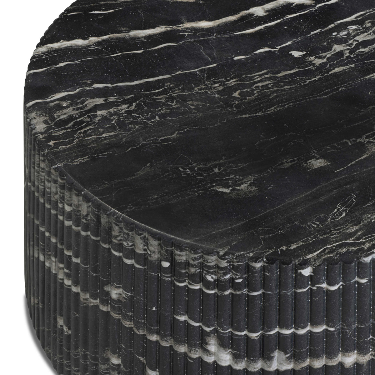 Hades 47" Black Faux Marble Indoor/Outdoor Concrete Coffee Table by TOV Furniture – photo 9 of 10