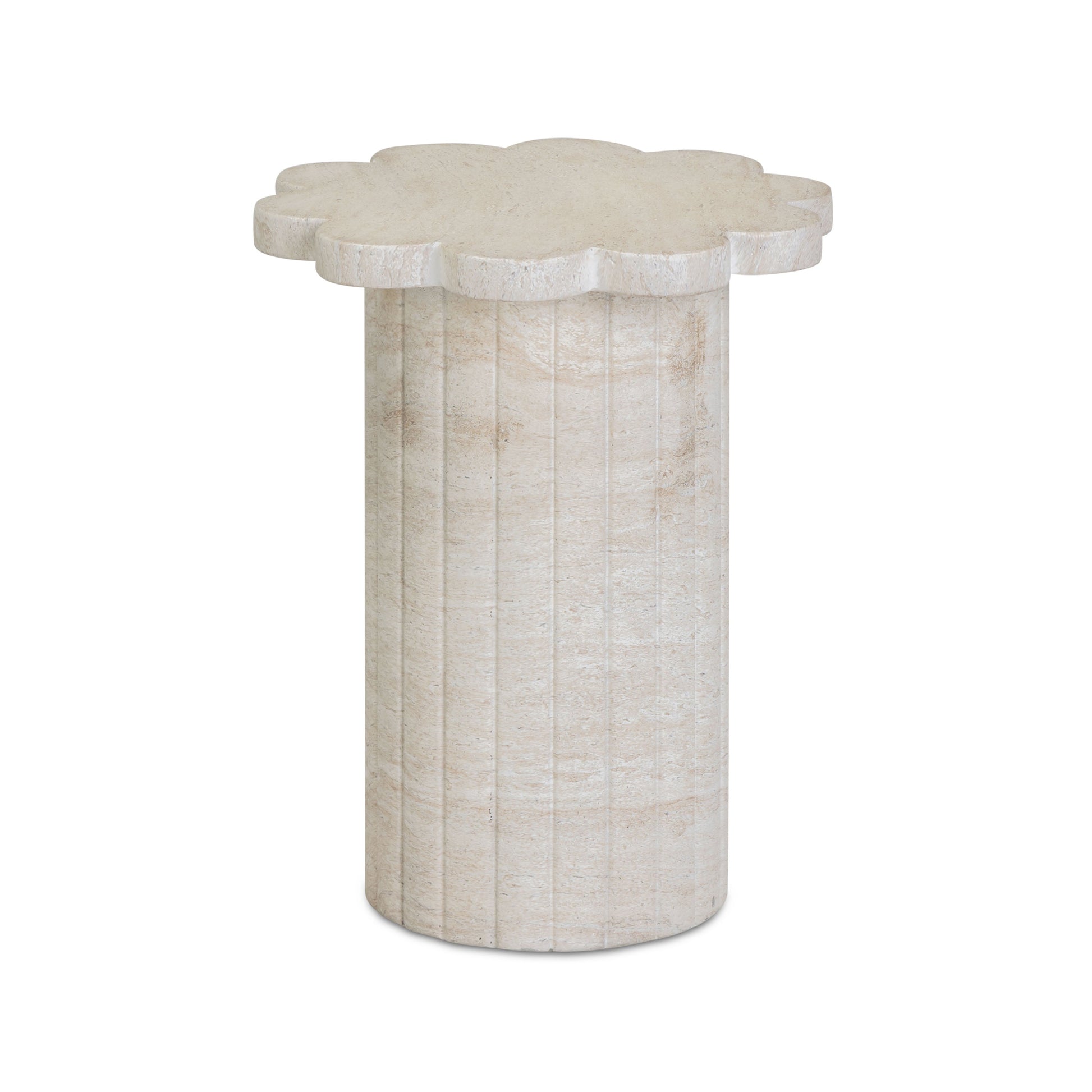 Blossom Faux Travertine Indoor/Outdoor Concrete Side Table Travertine by Tov Furniture