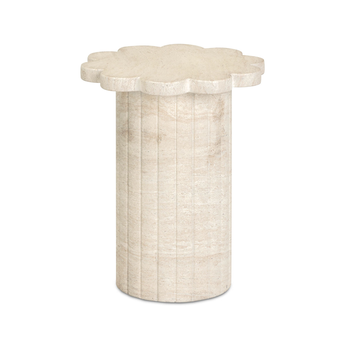 Blossom Washed Faux Travertine Indoor/Outdoor Concrete Side Table by TOV Furniture – photo 1 of 8