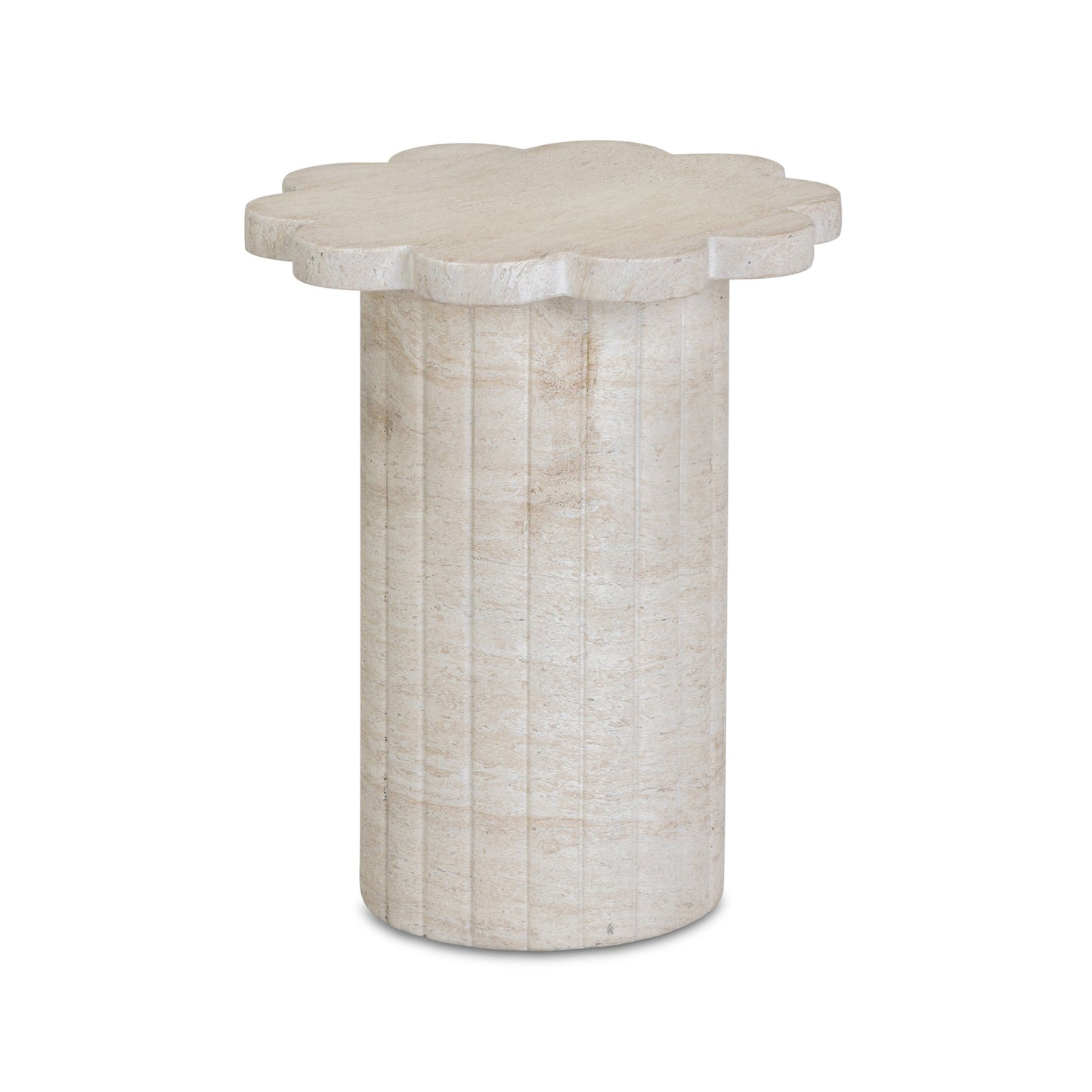 Blossom Faux Travertine Indoor/Outdoor Concrete Side Table Travertine by Tov Furniture