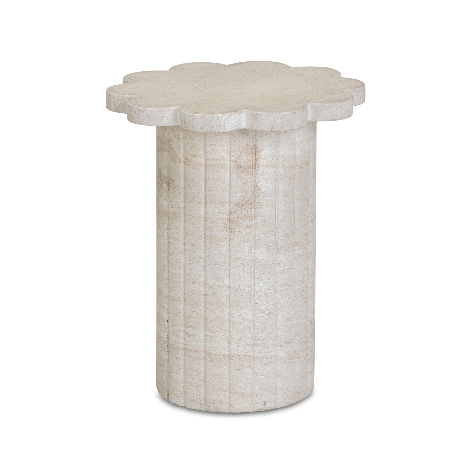 Blossom Faux Travertine Indoor/Outdoor Concrete Side Table Travertine by Tov Furniture