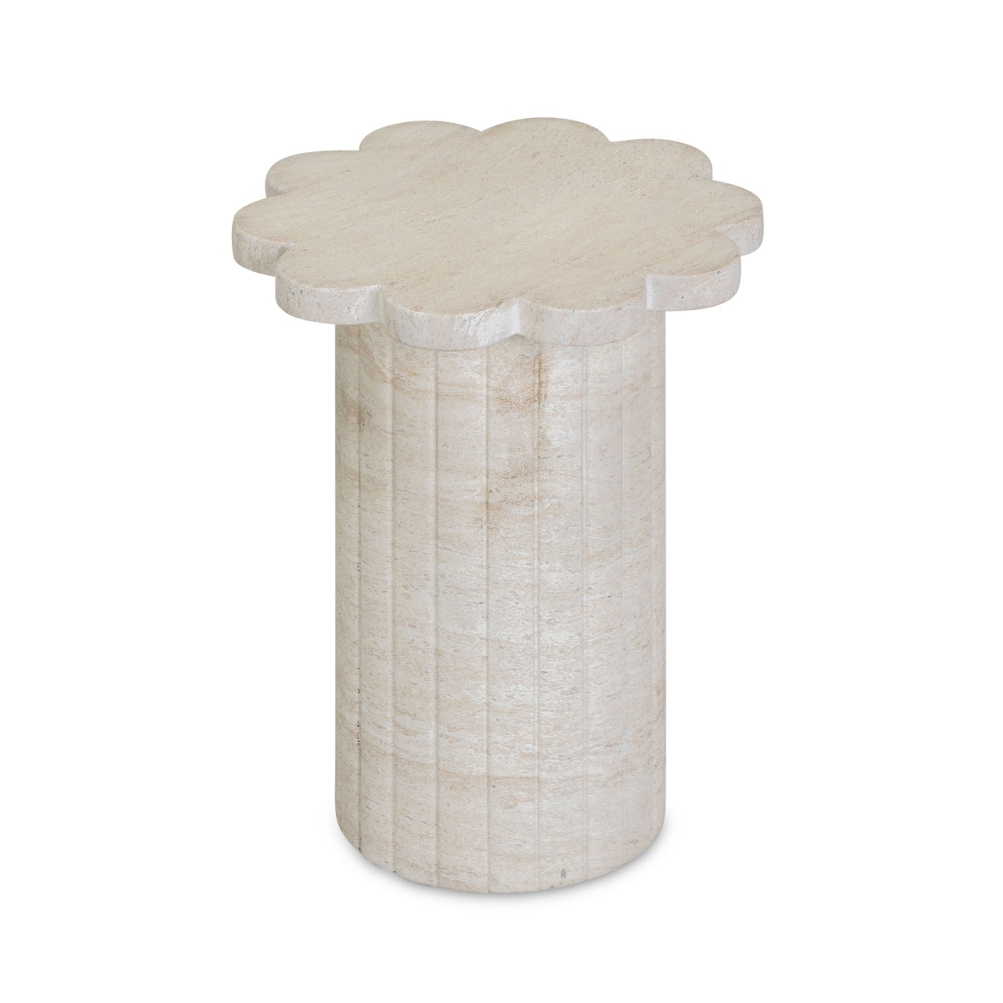 Blossom Faux Travertine Indoor/Outdoor Concrete Side Table Travertine by Tov Furniture