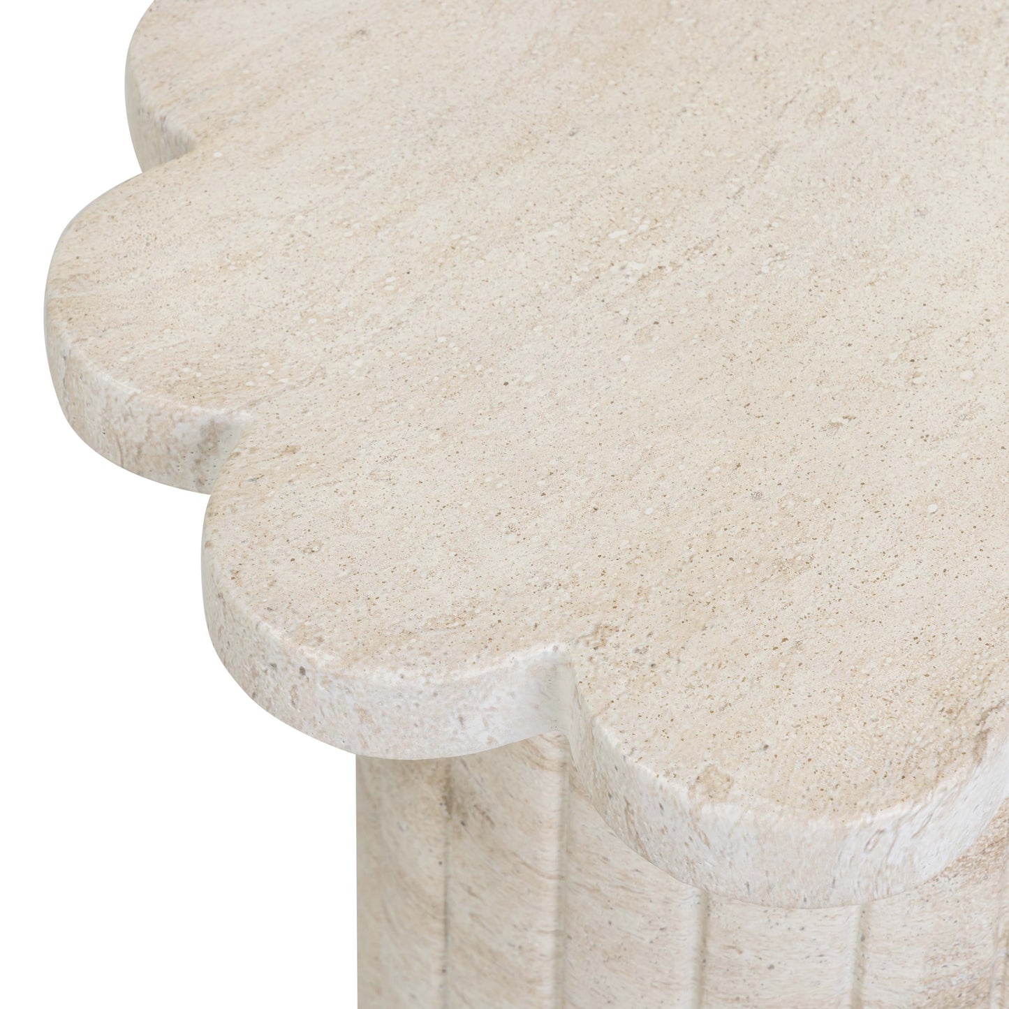 Blossom Faux Travertine Indoor/Outdoor Concrete Side Table Travertine by Tov Furniture