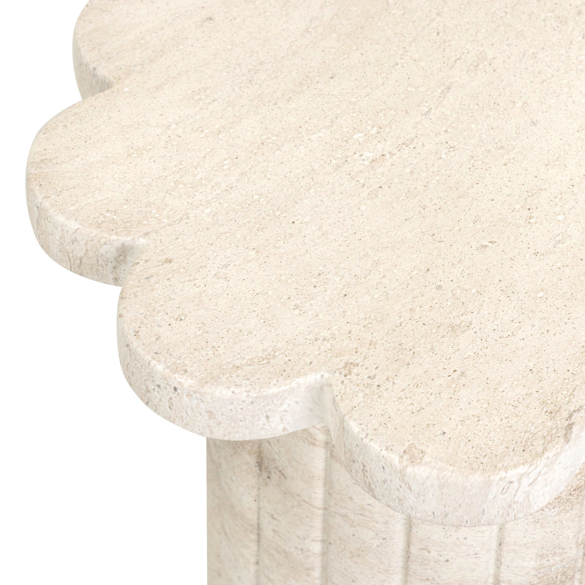 Blossom Washed Faux Travertine Indoor/Outdoor Concrete Side Table by TOV Furniture – photo 6 of 8
