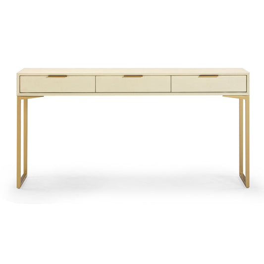 Pesce 59" Shagreen 3 Drawer Console Table Cream by Tov Furniture