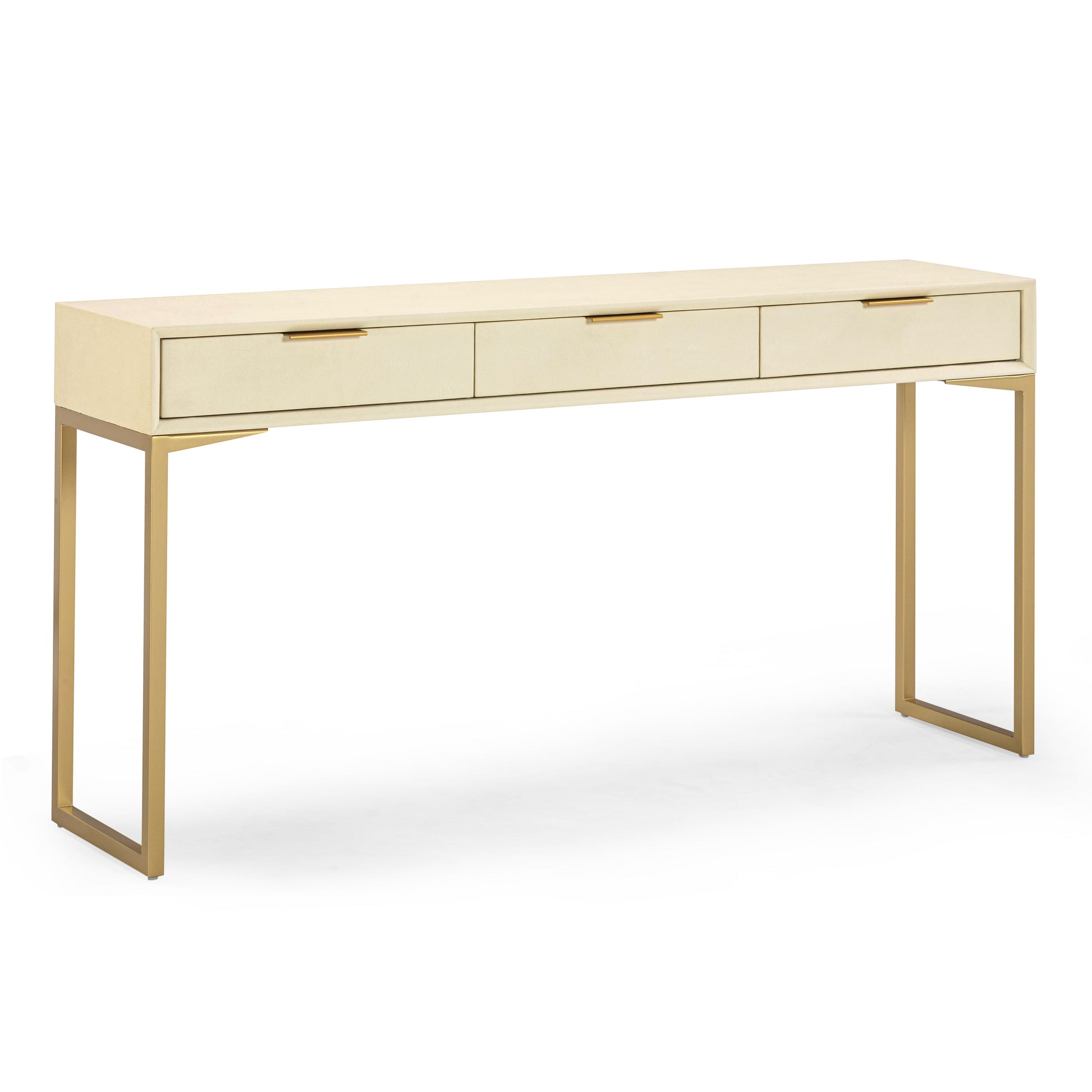 Pesce 59" Shagreen 3 Drawer Console Table Cream by Tov Furniture
