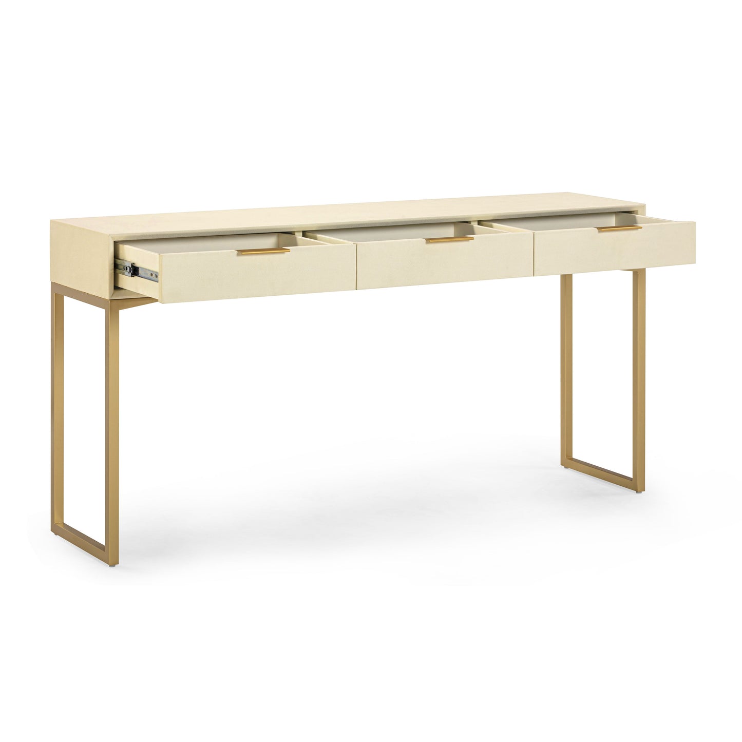 Pesce 59" Shagreen 3 Drawer Console Table Cream by Tov Furniture