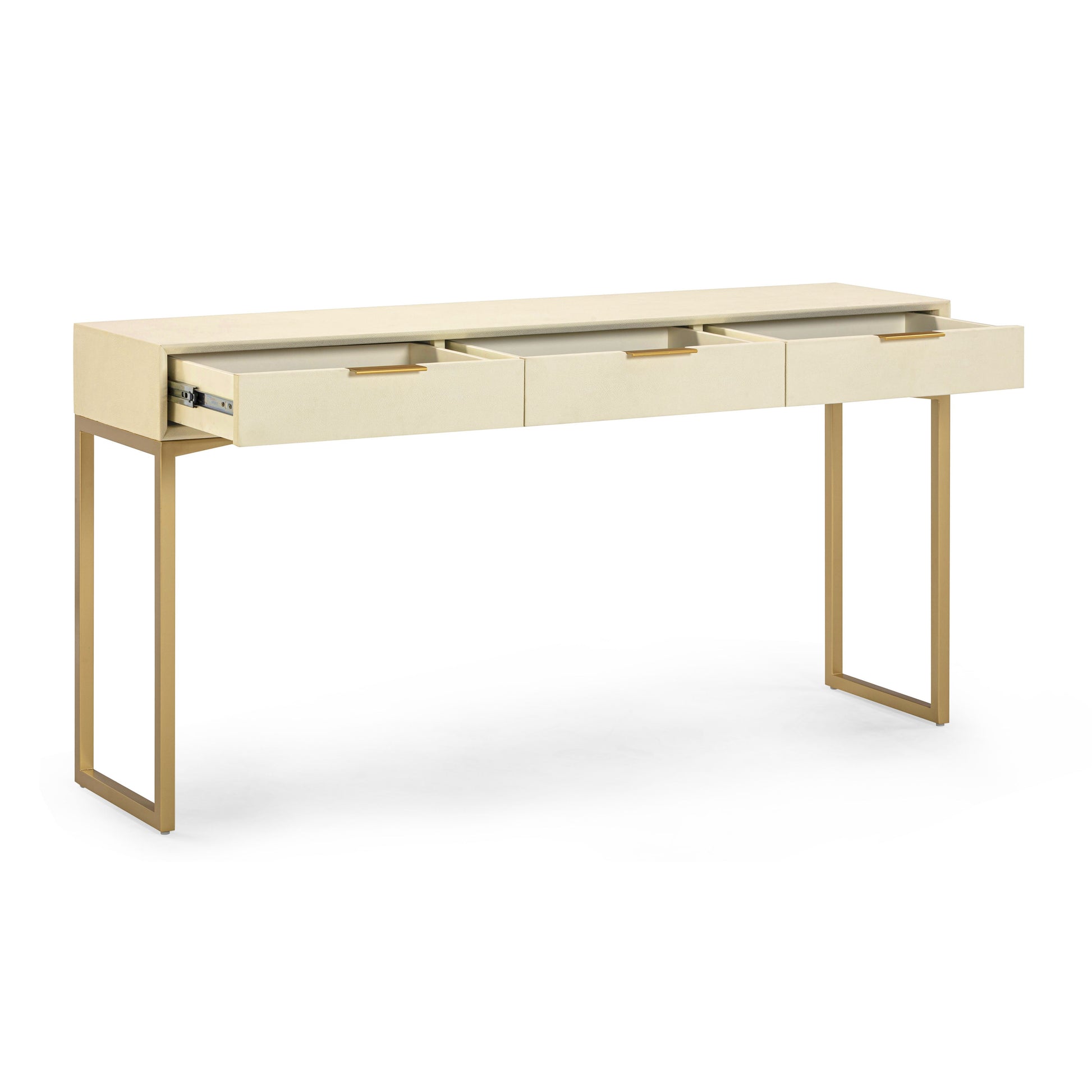 Pesce 59" Shagreen 3 Drawer Console Table Cream by Tov Furniture
