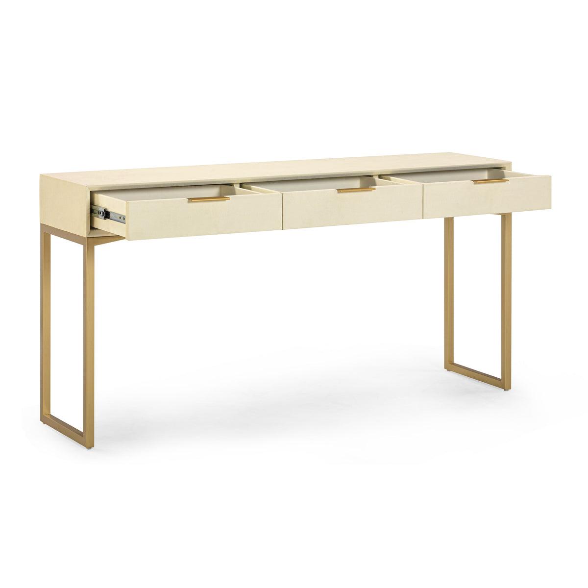 Pesce 59" Cream Shagreen 3 Drawer Console Table by TOV Furniture – photo 4 of 9
