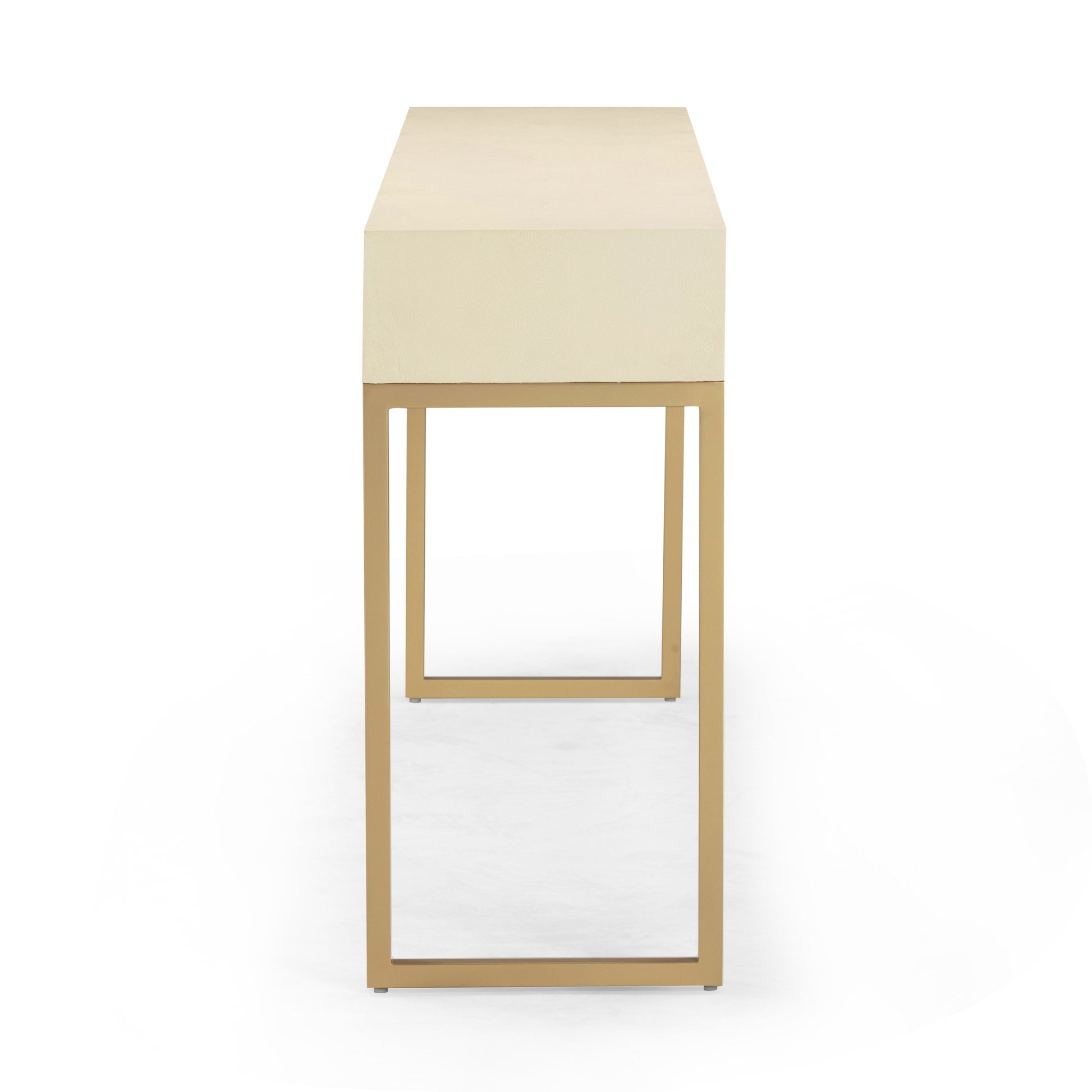 Pesce 59" Shagreen 3 Drawer Console Table Cream by Tov Furniture