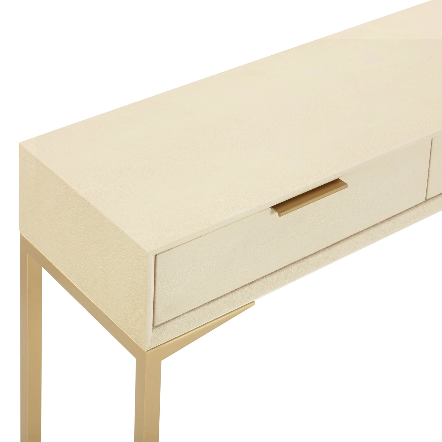 Pesce 59" Shagreen 3 Drawer Console Table Cream by Tov Furniture