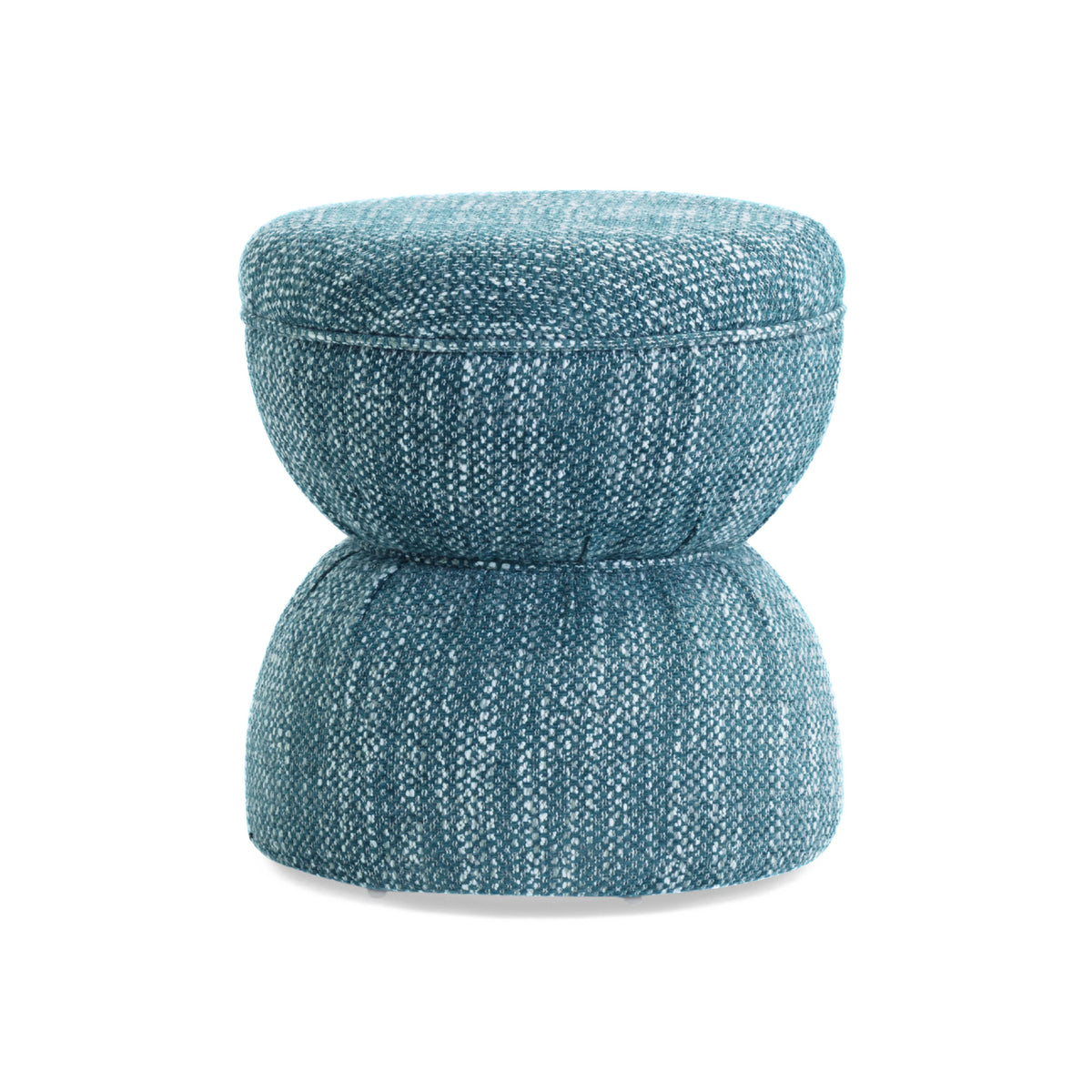 Tomlin Teal Ruched Performance Fabric Game Ottoman by TOV Furniture – photo 3 of 8