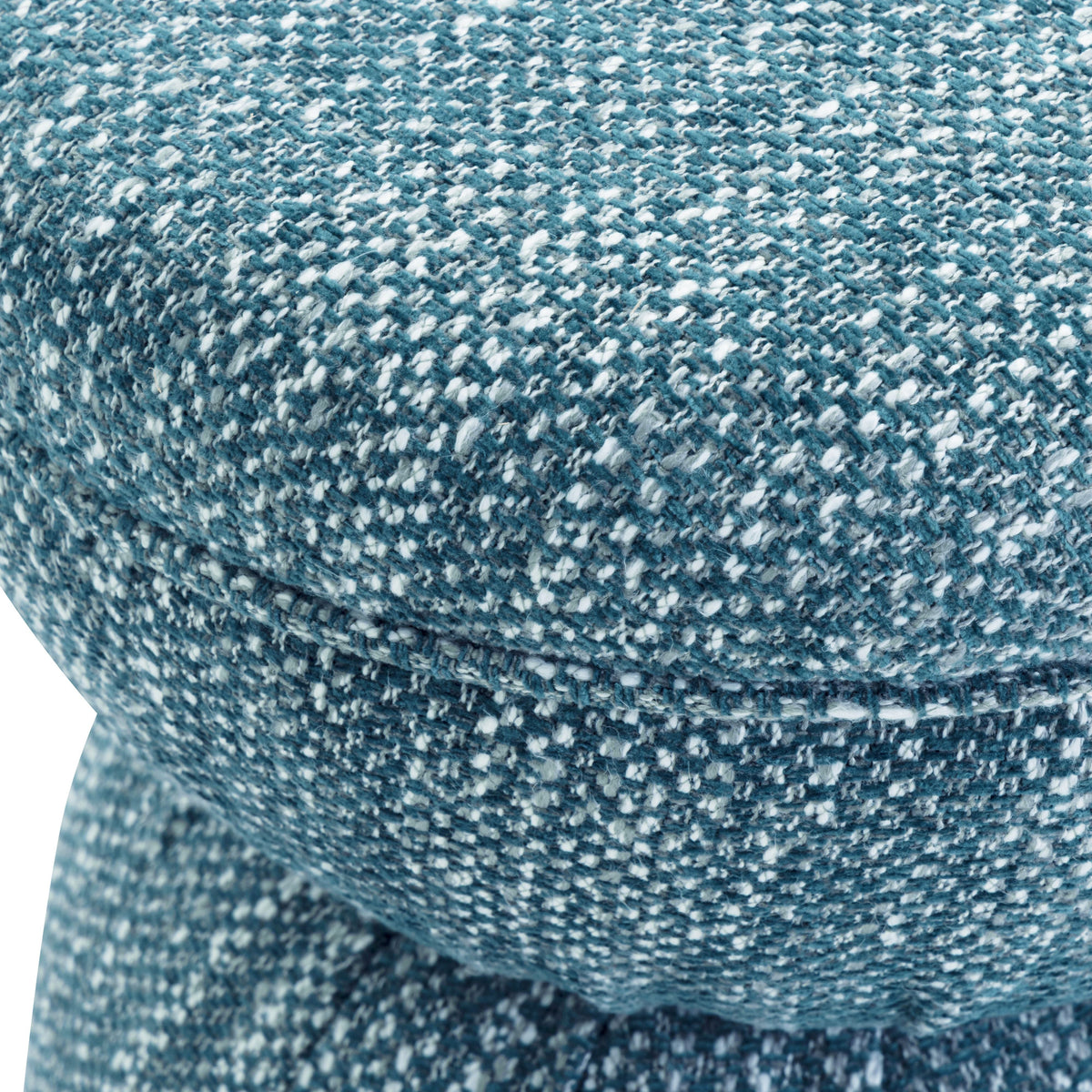 Tomlin Teal Ruched Performance Fabric Game Ottoman by TOV Furniture – photo 4 of 8