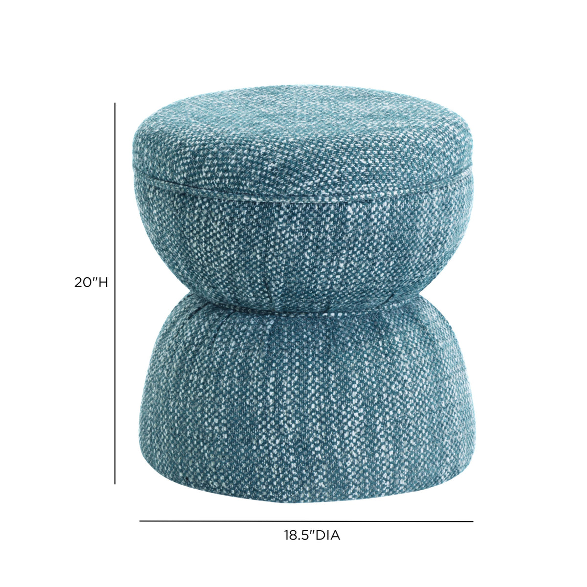 Tomlin Teal Ruched Performance Fabric Game Ottoman by TOV Furniture – photo 7 of 8
