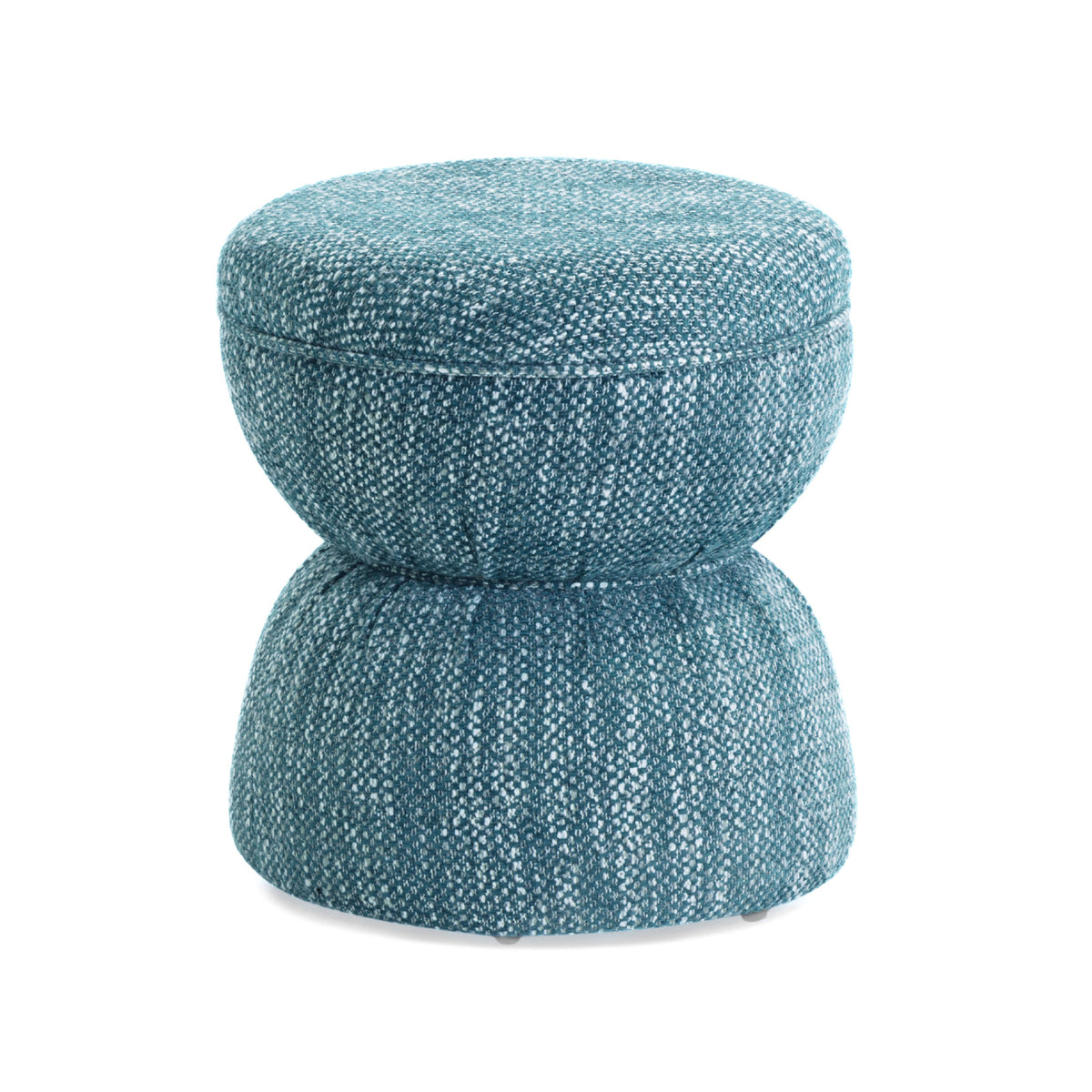 Tomlin Teal Ruched Performance Fabric Game Ottoman by TOV Furniture – photo 1 of 8
