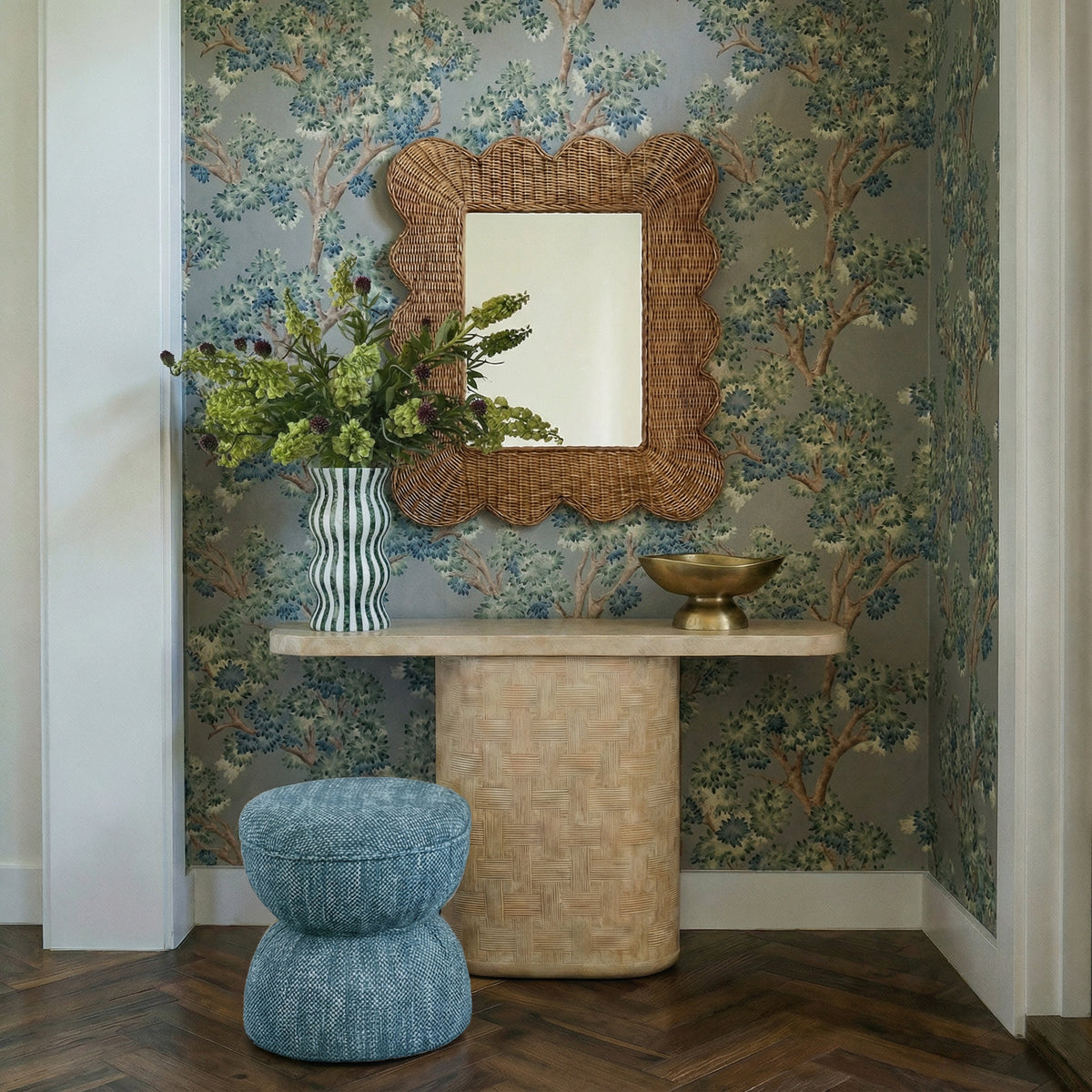 Tomlin Teal Ruched Performance Fabric Game Ottoman by TOV Furniture – photo 8 of 8