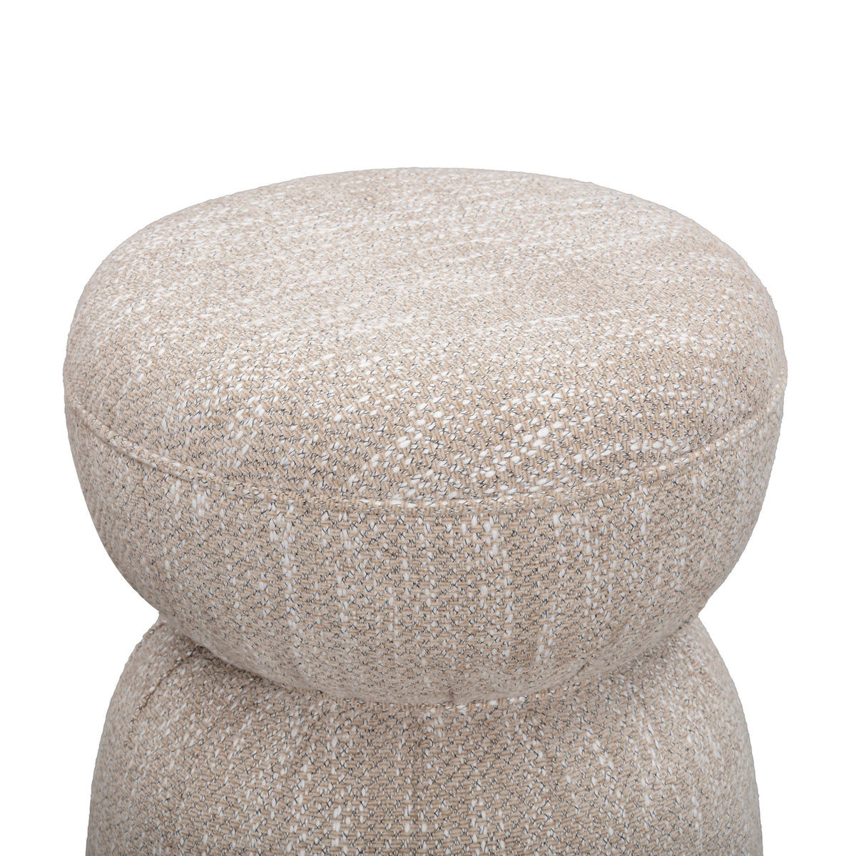Tomlin Beige Ruched Performance Fabric Game Ottoman by TOV Furniture – photo 3 of 7