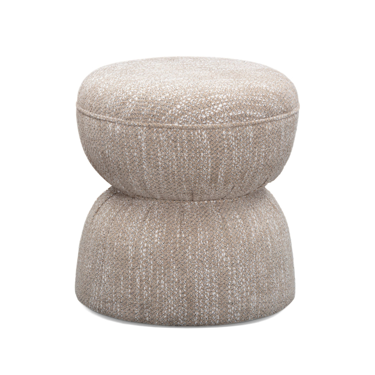 Tomlin Beige Ruched Performance Fabric Game Ottoman by TOV Furniture – photo 1 of 7