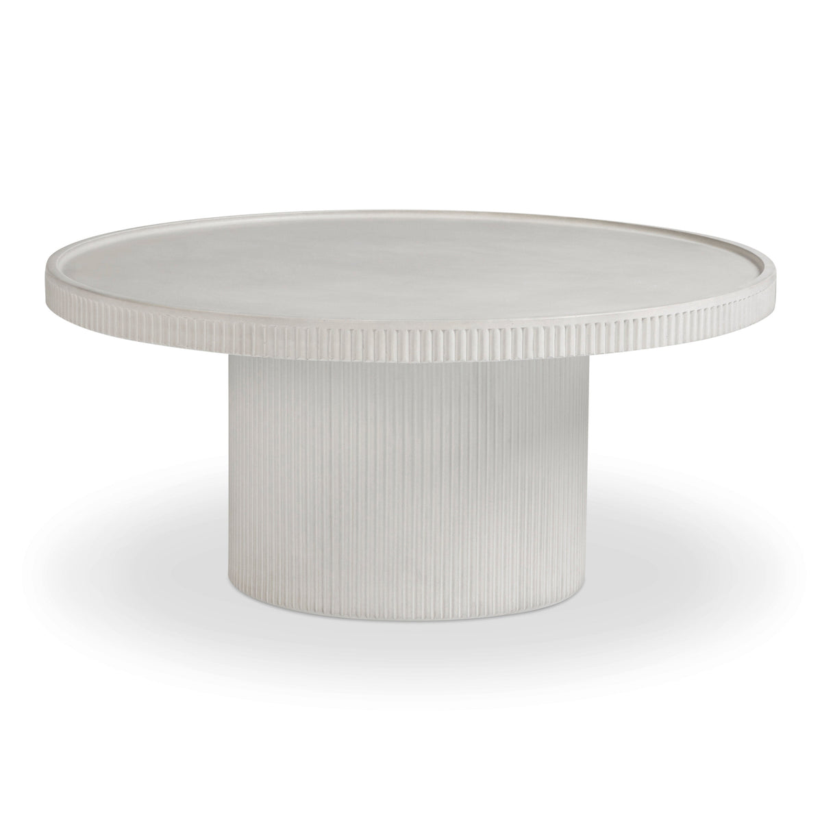 Darcy White Indoor/Outdoor Concrete Coffee Table by TOV Furniture – photo 1 of 7