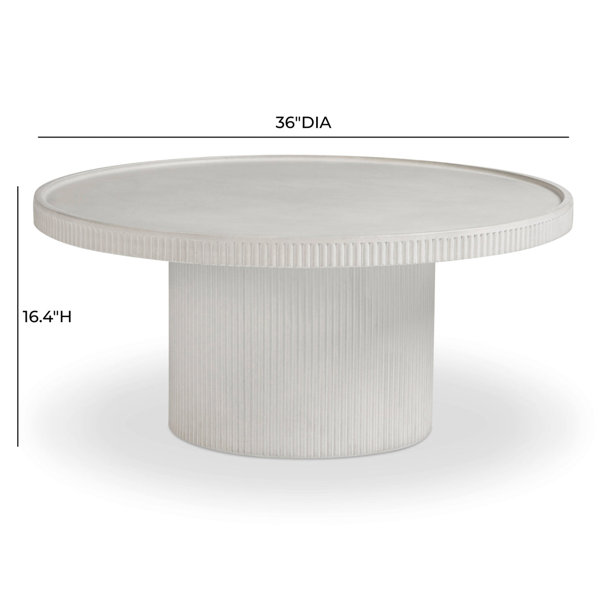 Darcy White Indoor/Outdoor Concrete Coffee Table by TOV Furniture – photo 7 of 7