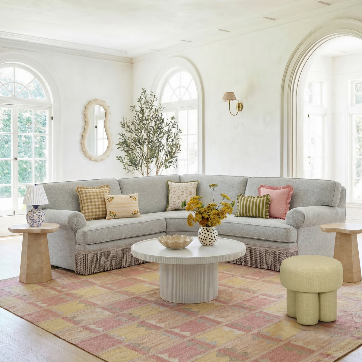 Darcy White Indoor/Outdoor Concrete Coffee Table by TOV Furniture – photo 2 of 7