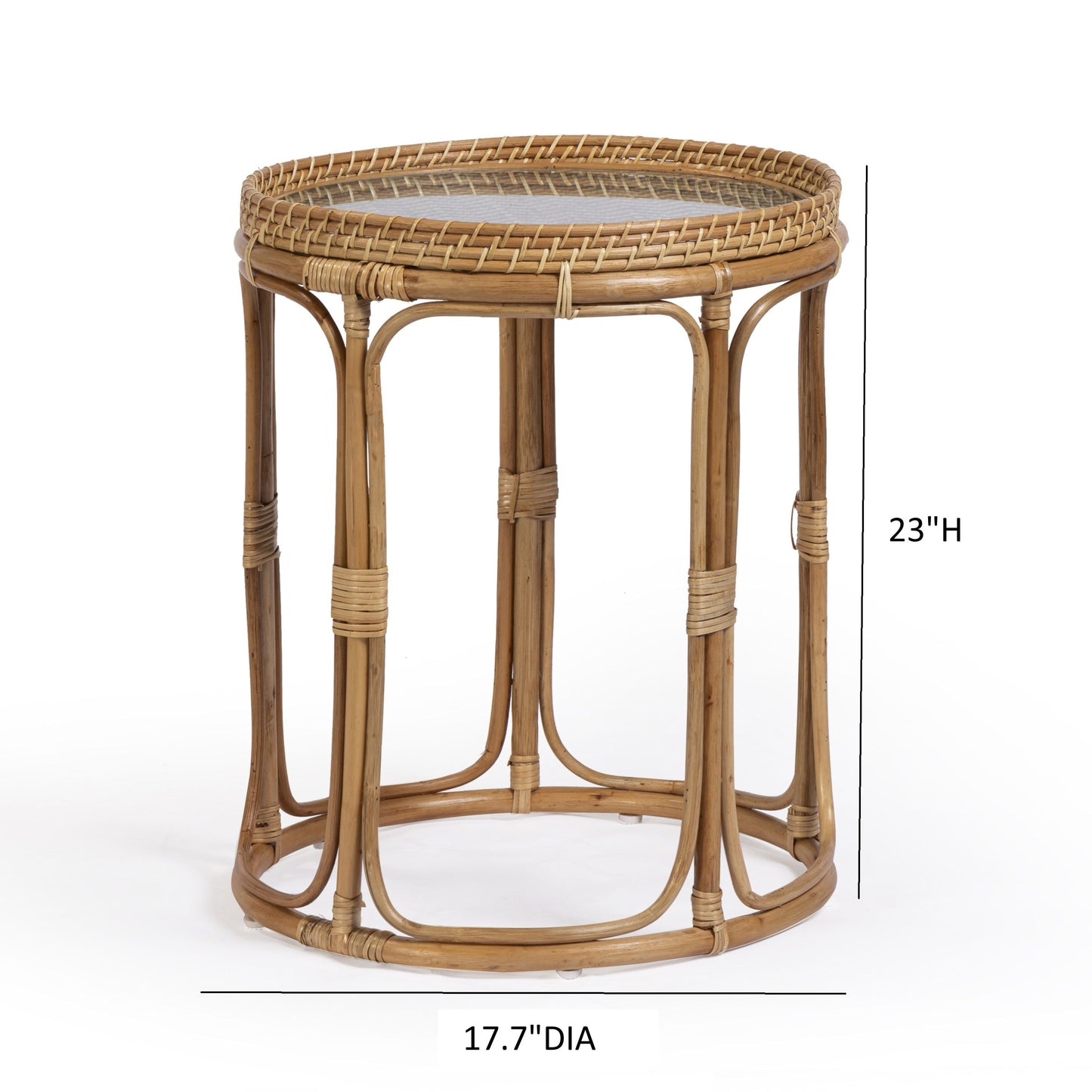 Lindy Rattan Side Table Natural by Tov Furniture