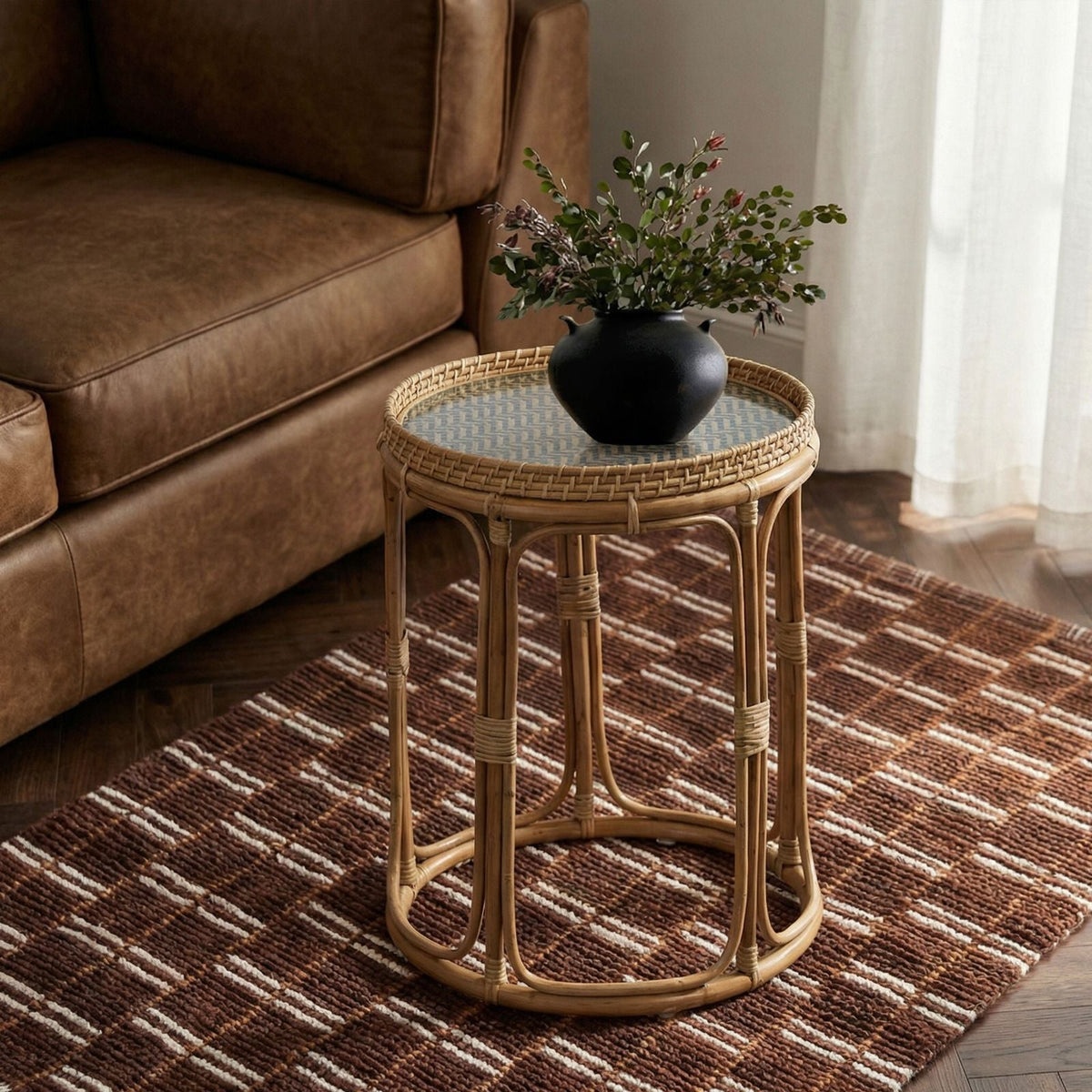 Lindy Rattan Side Table by TOV Furniture – photo 2 of 8