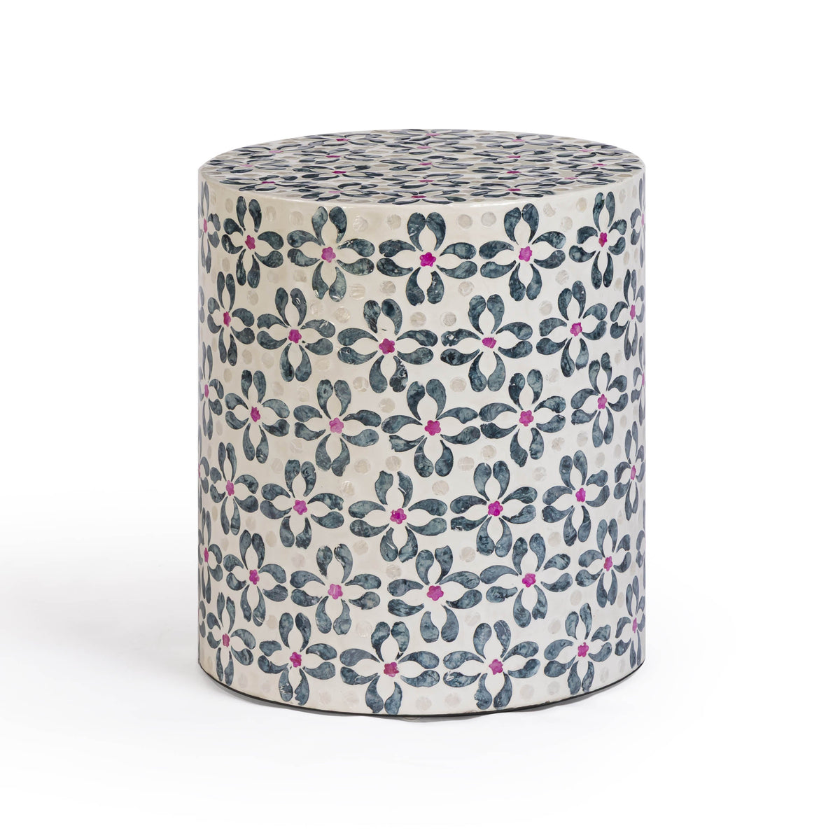 Lorna Stool in Aqua Floral Capiz Shell Motif by TOV Furniture – photo 1 of 6