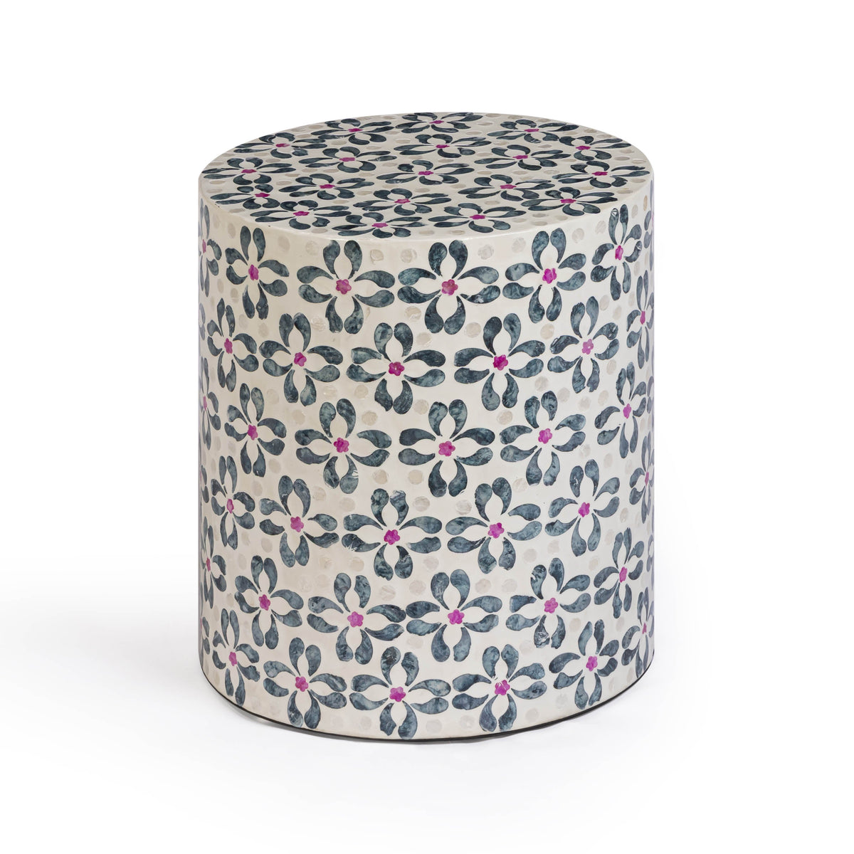 Lorna Stool in Aqua Floral Capiz Shell Motif by TOV Furniture – photo 3 of 6