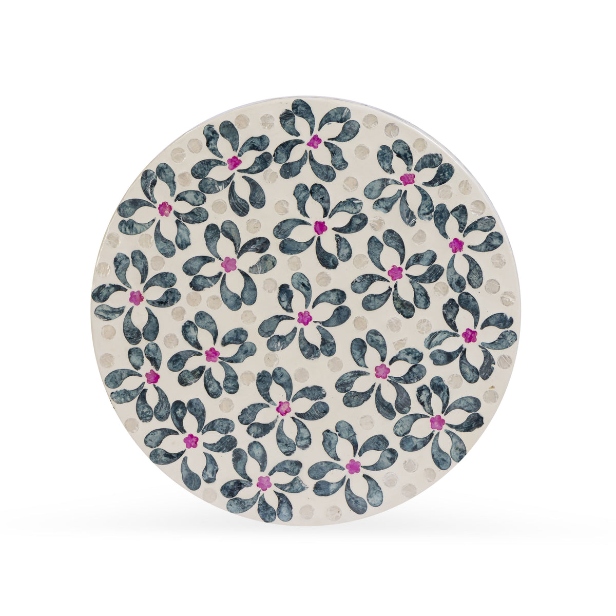 Lorna Stool in Aqua Floral Capiz Shell Motif by TOV Furniture – photo 4 of 6