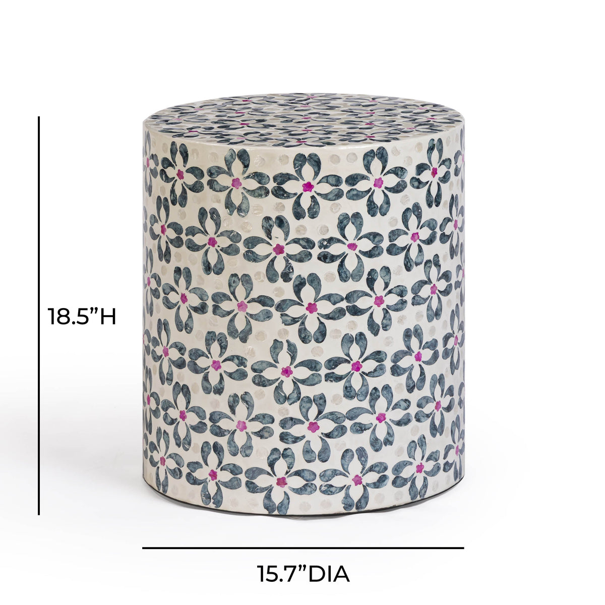 Lorna Stool in Aqua Floral Capiz Shell Motif by TOV Furniture – photo 6 of 6