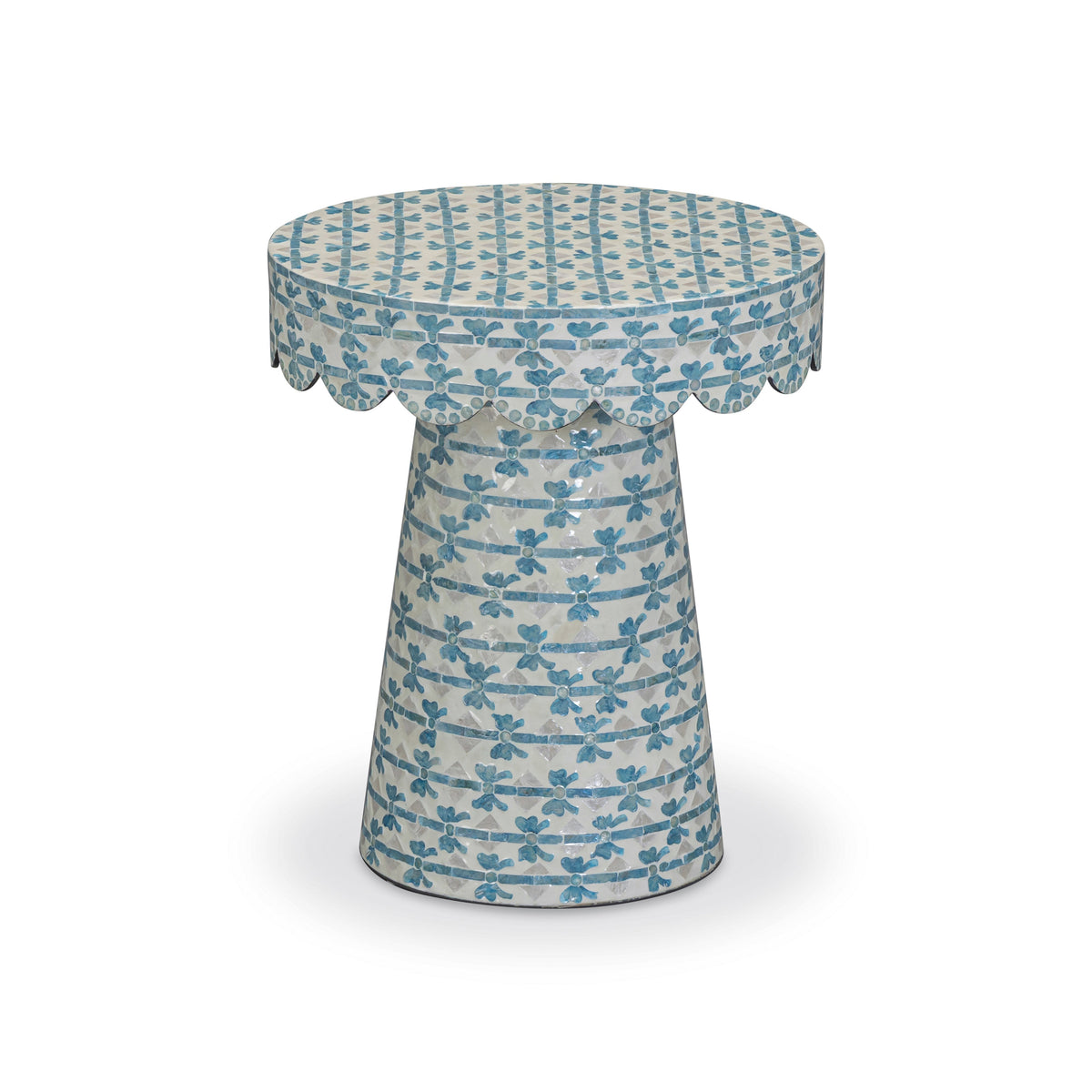 Lady Blue Ribbon Capiz Shell Round Side Table by TOV Furniture – photo 3 of 6