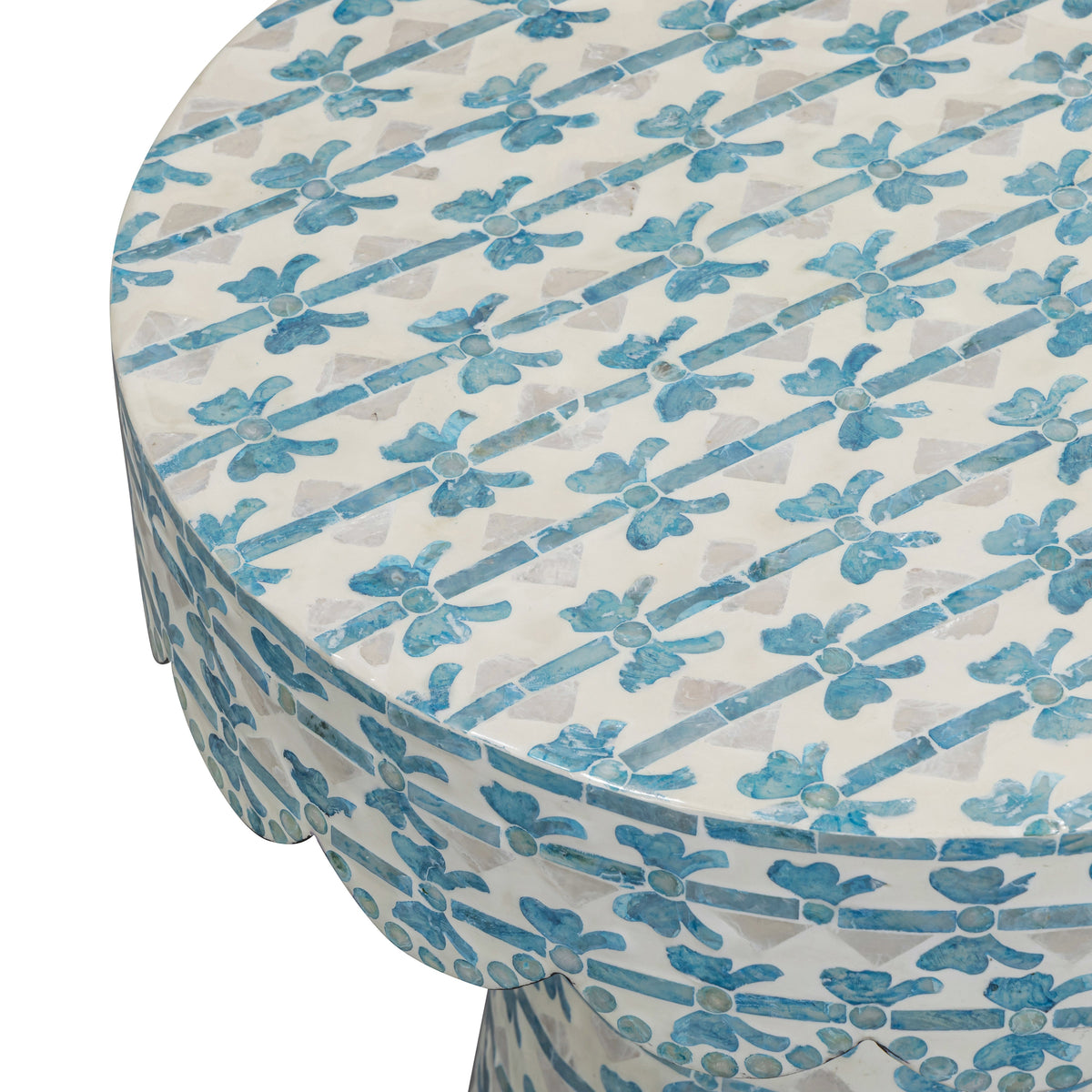 Lady Blue Ribbon Capiz Shell Round Side Table by TOV Furniture – photo 4 of 6