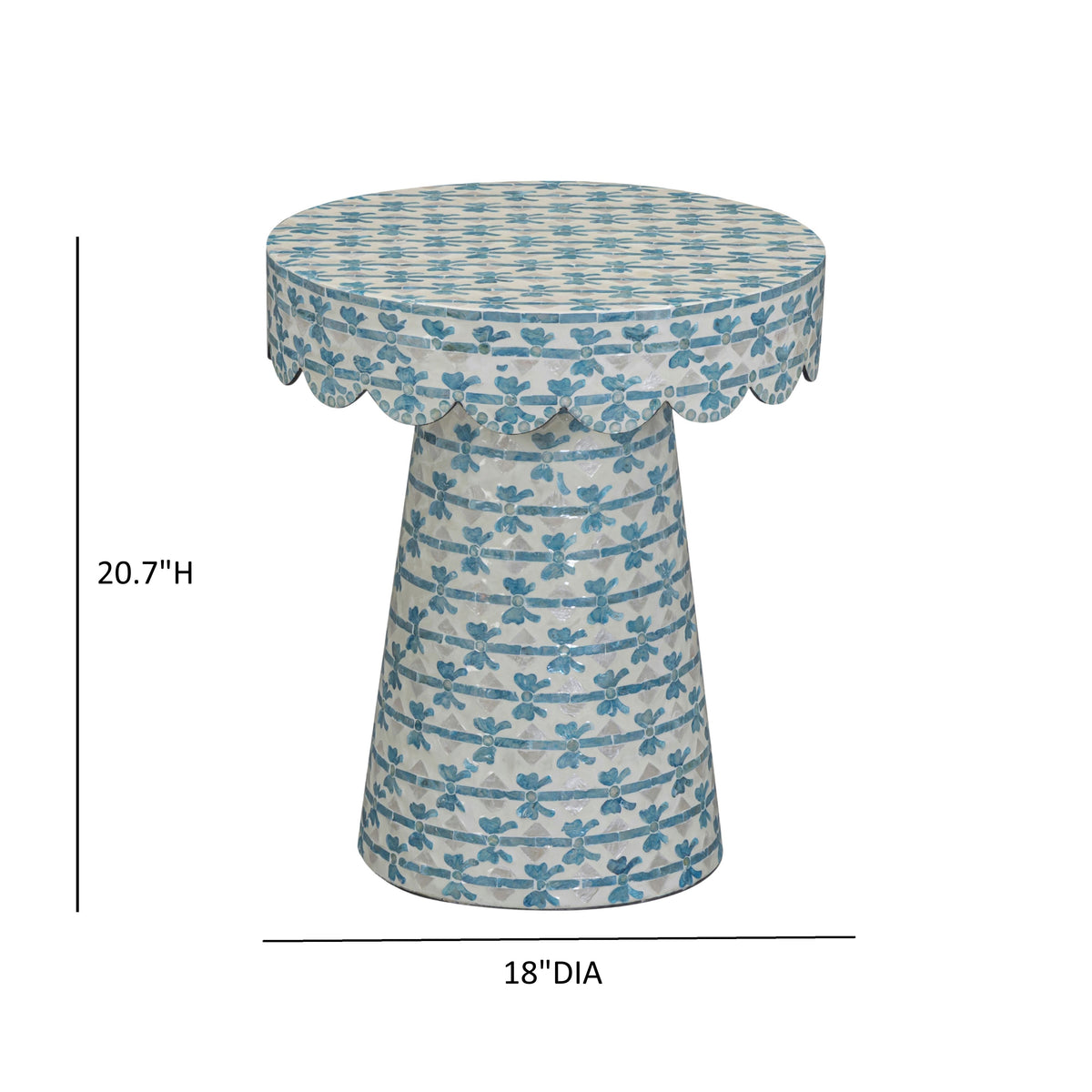 Lady Blue Ribbon Capiz Shell Round Side Table by TOV Furniture – photo 6 of 6