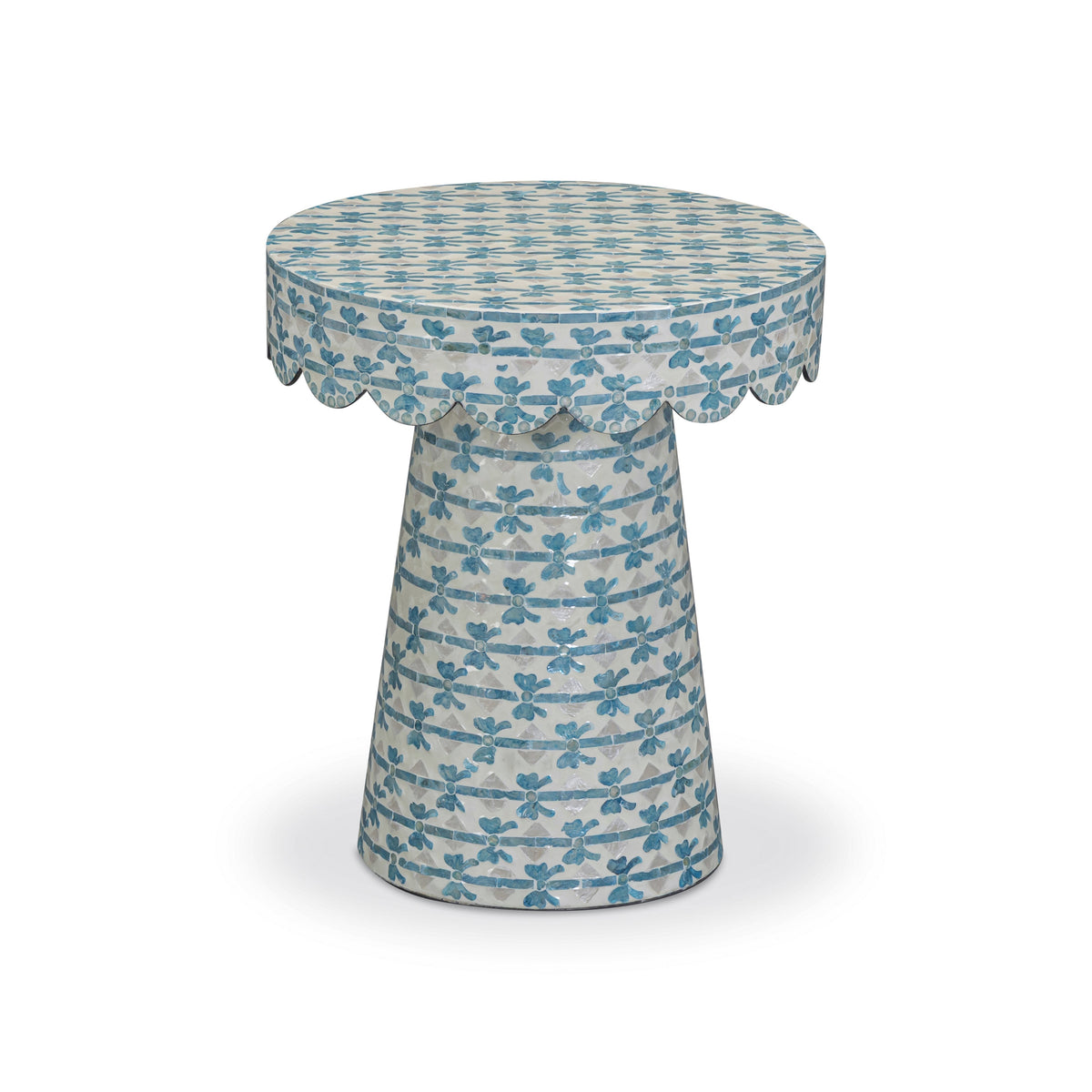 Lady Blue Ribbon Capiz Shell Round Side Table by TOV Furniture – photo 1 of 6