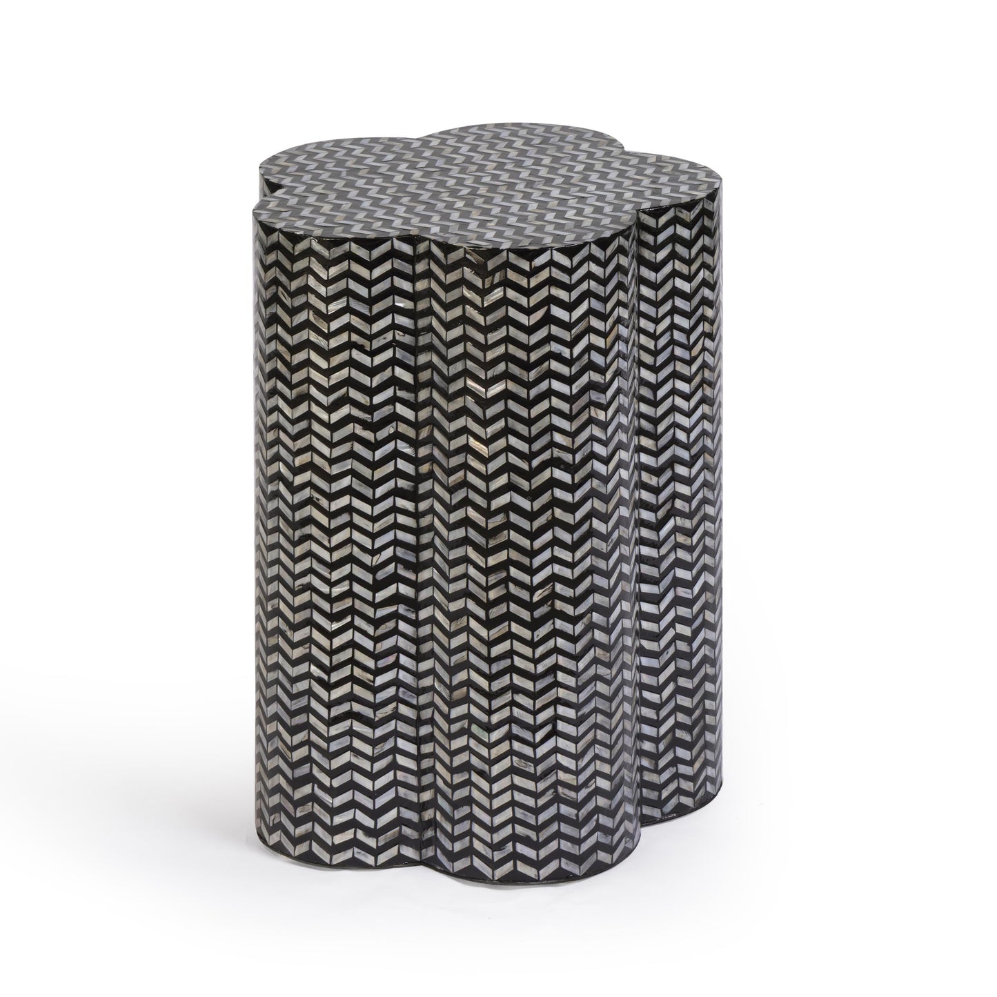 Truffle Black Mother of Pearl Shell Side Table Black by Tov Furniture
