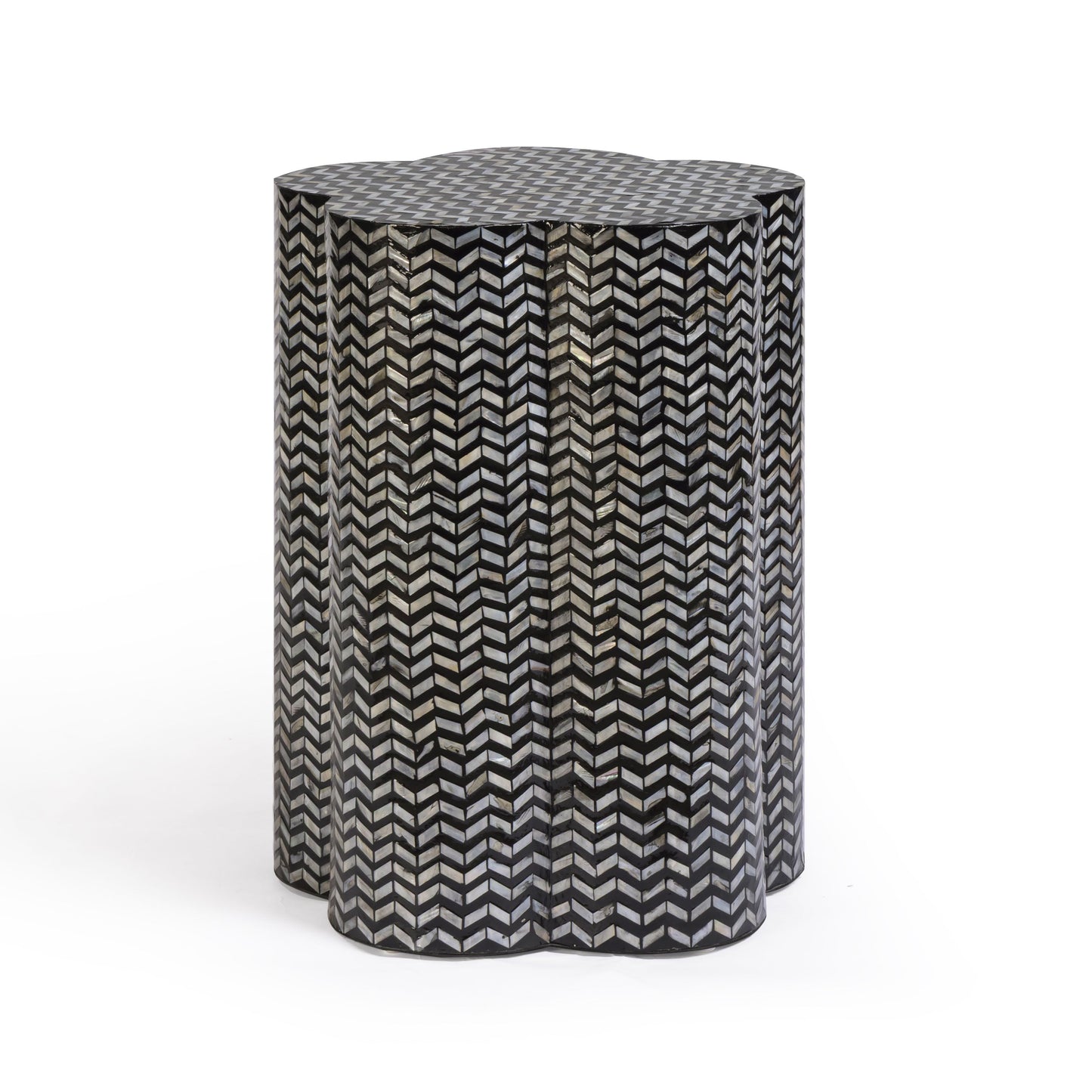 Truffle Black Mother of Pearl Shell Side Table Black by Tov Furniture