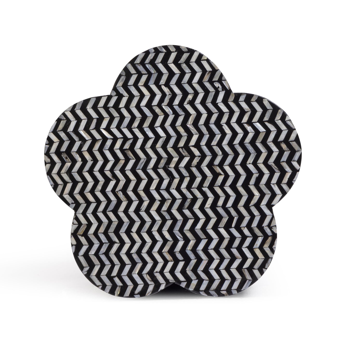 Truffle Black Mother of Pearl Shell Side Table Black by Tov Furniture