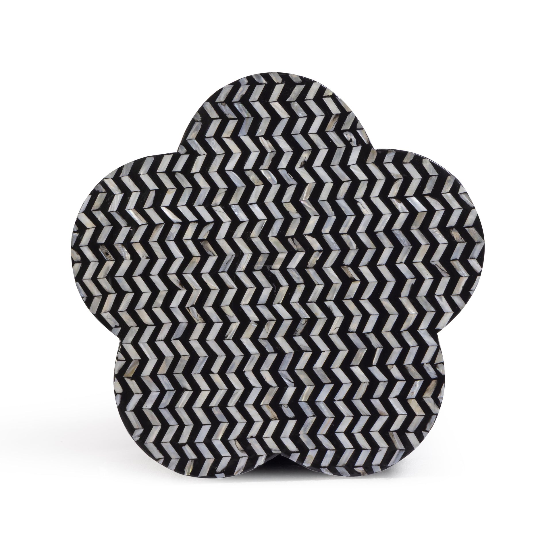 Truffle Black Mother of Pearl Shell Side Table Black by Tov Furniture